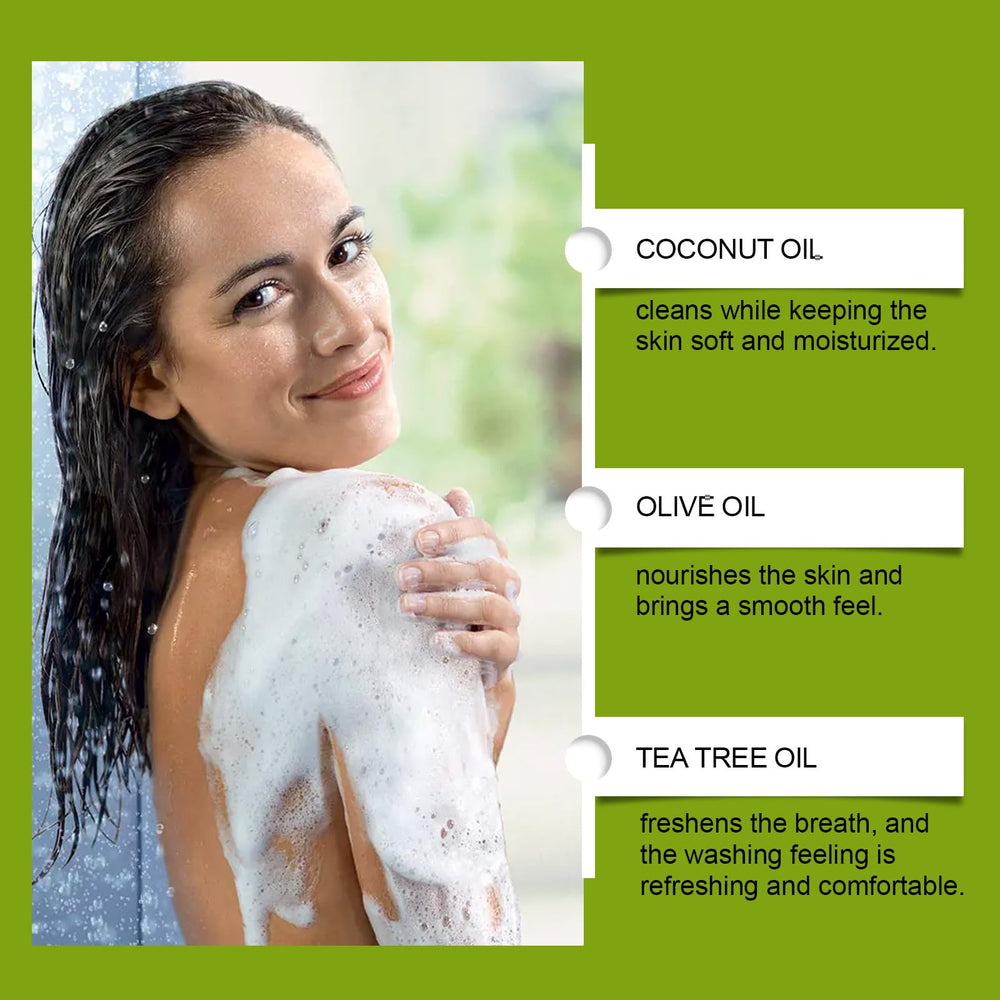 Loravey product label and ingredients list highlighting tea tree oil