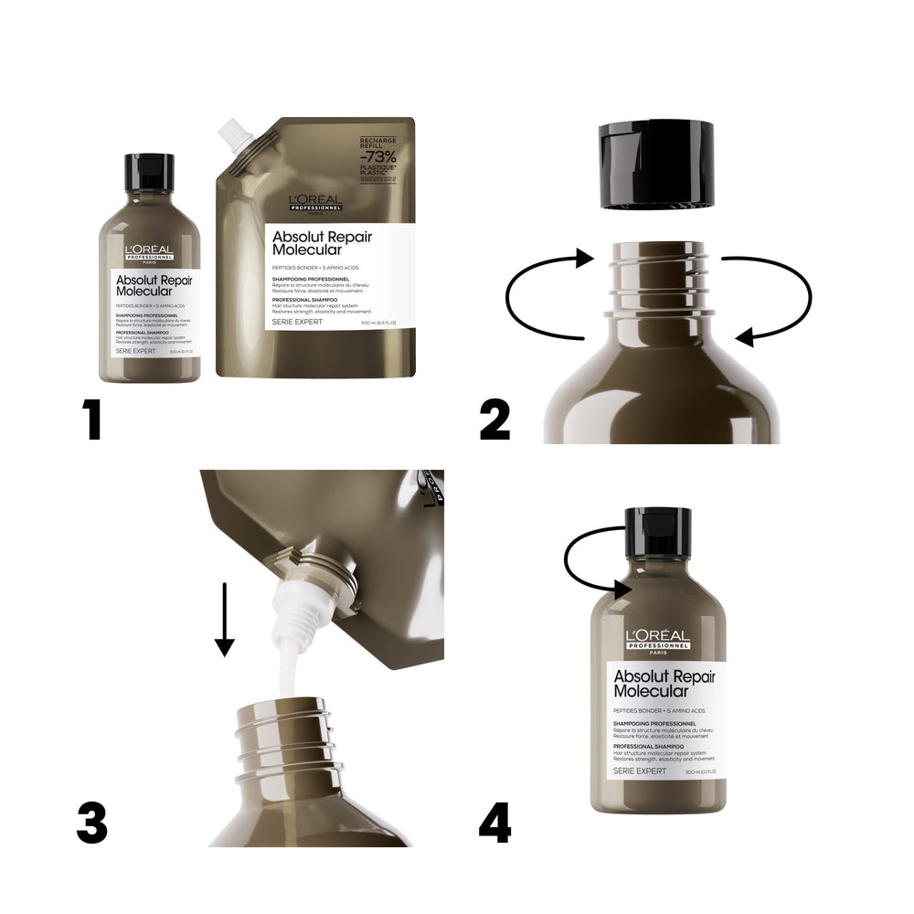 L'Oréal Professionnel Absolut Repair poured into hand to show volume and consistency