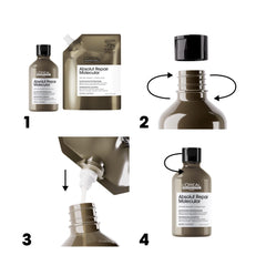 L'Oréal Professionnel Absolut Repair poured into hand to show volume and consistency