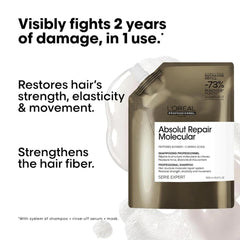 L'Oréal Professionnel Absolut Repair shampoo foam texture for gentle cleansing