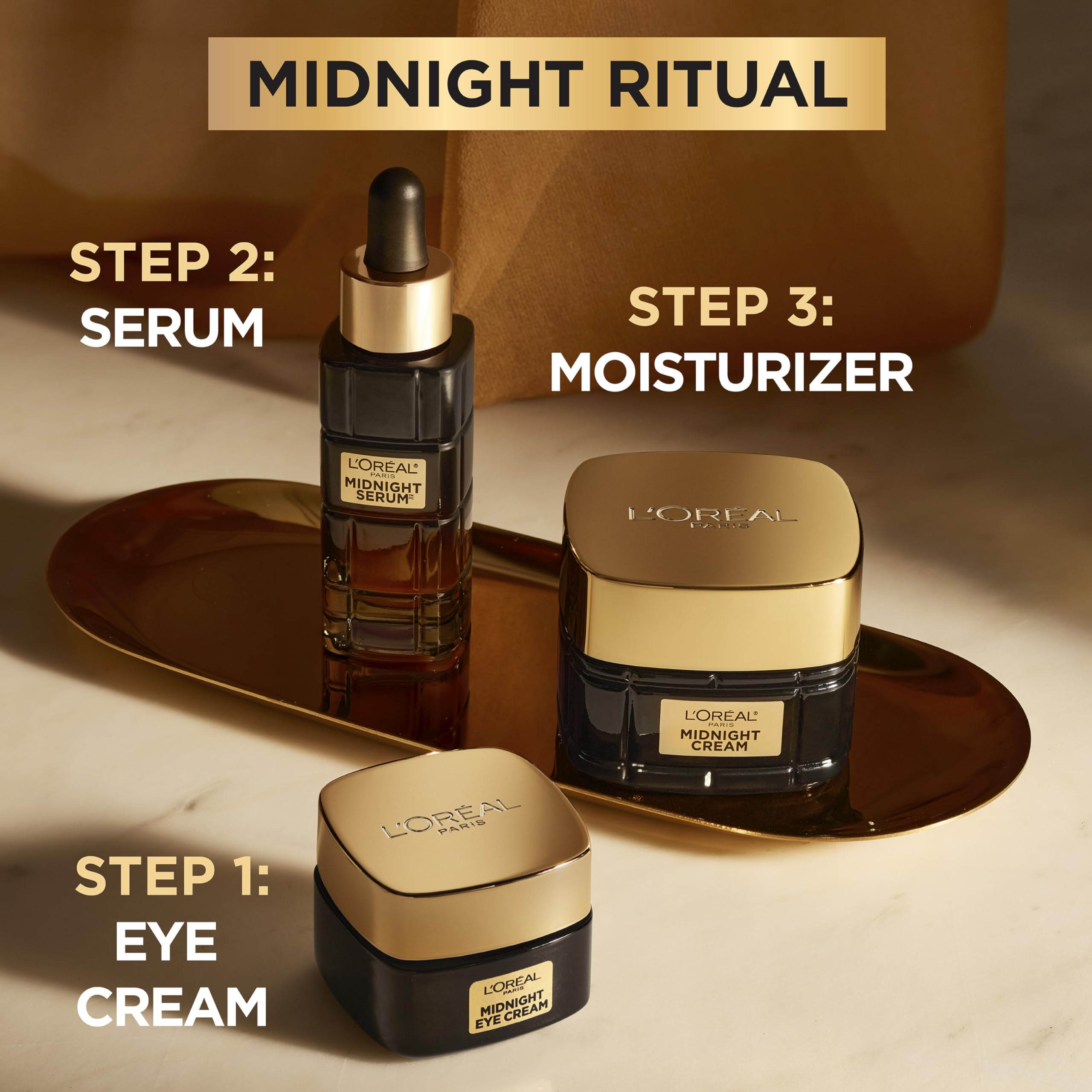 L'Oreal Paris jar in bathroom setting showing nightly routine convenience benefit
