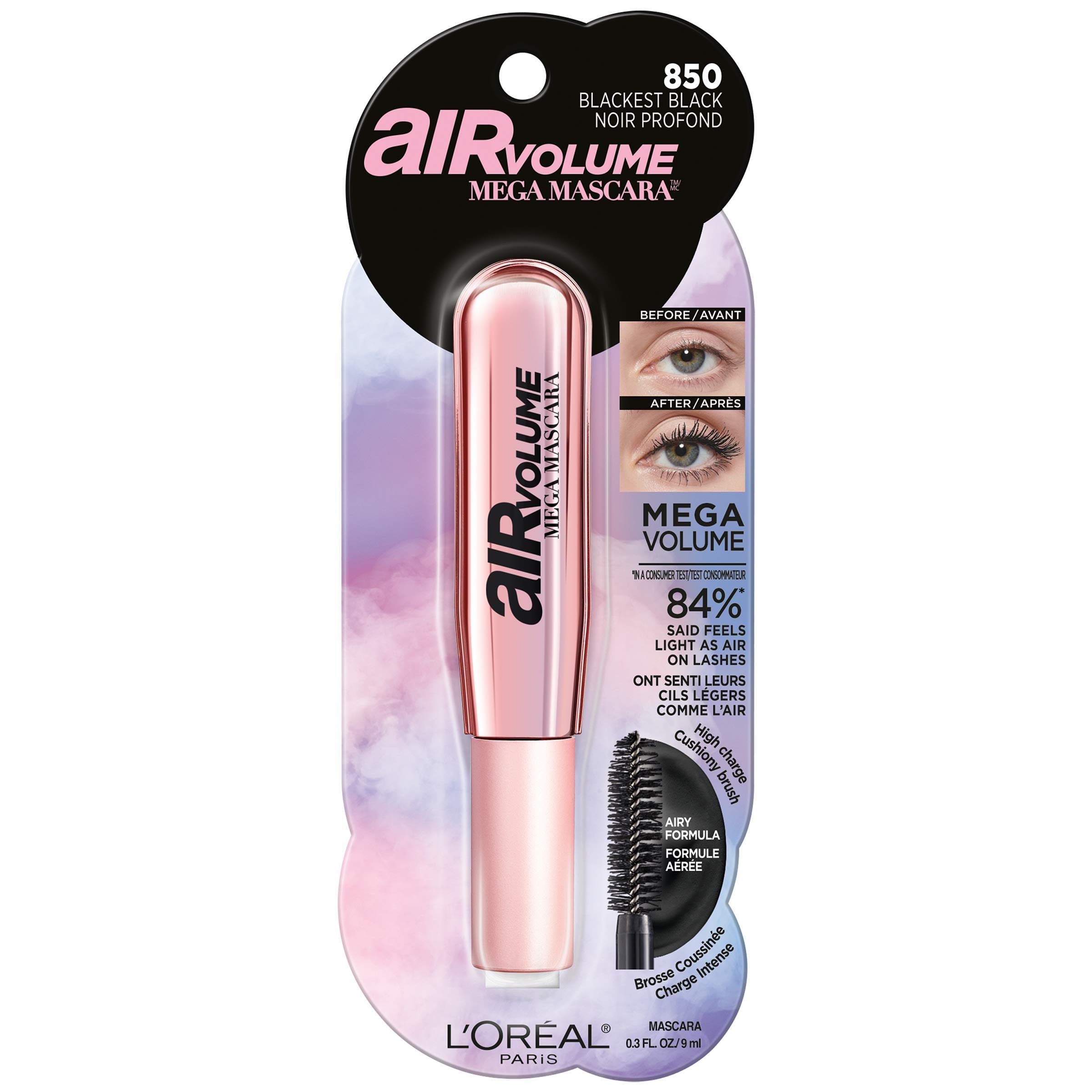 L'Oreal Paris close-up of double-bristle brush for precise volumizing
