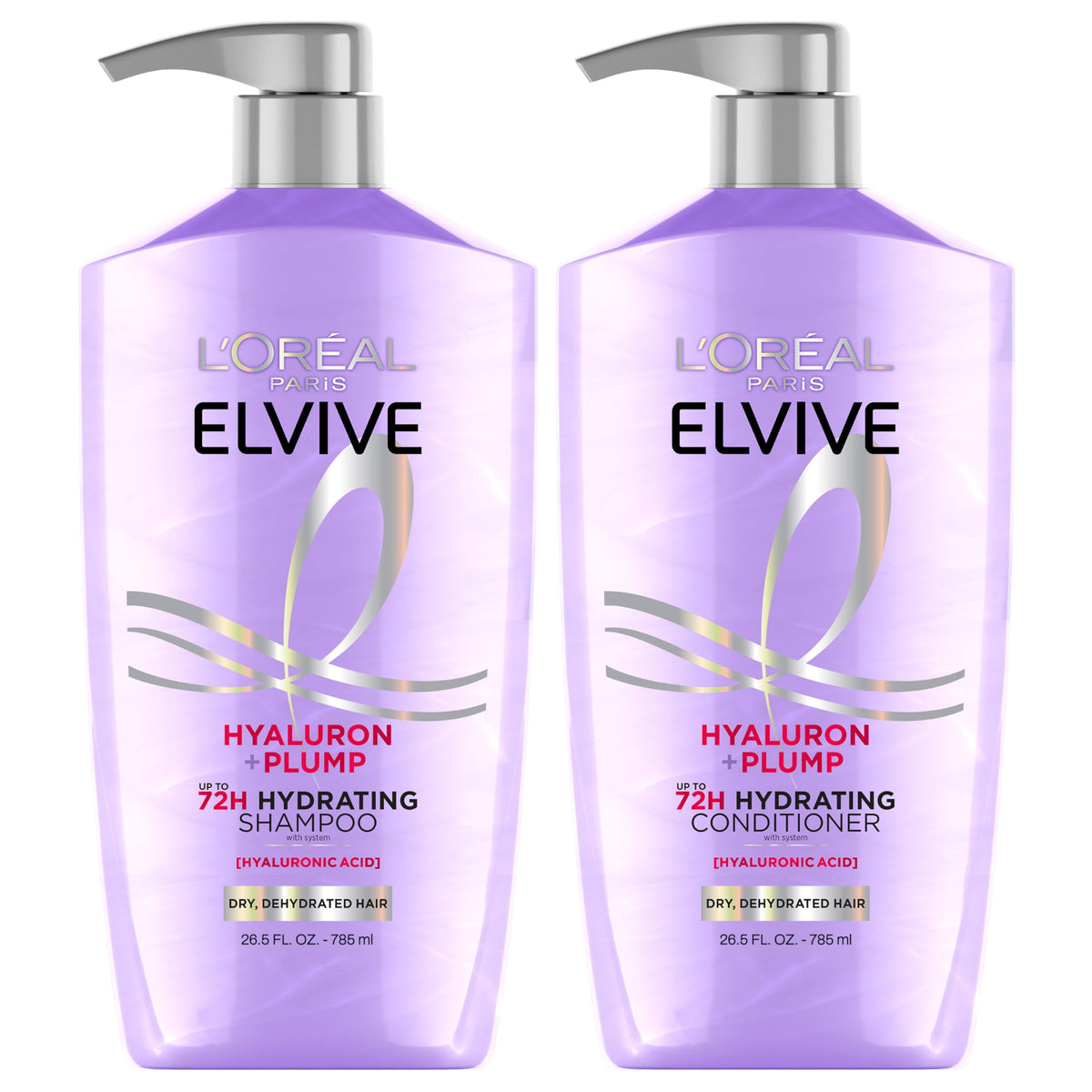 L'Oreal Elvive front packaging showing duo for visible hydration