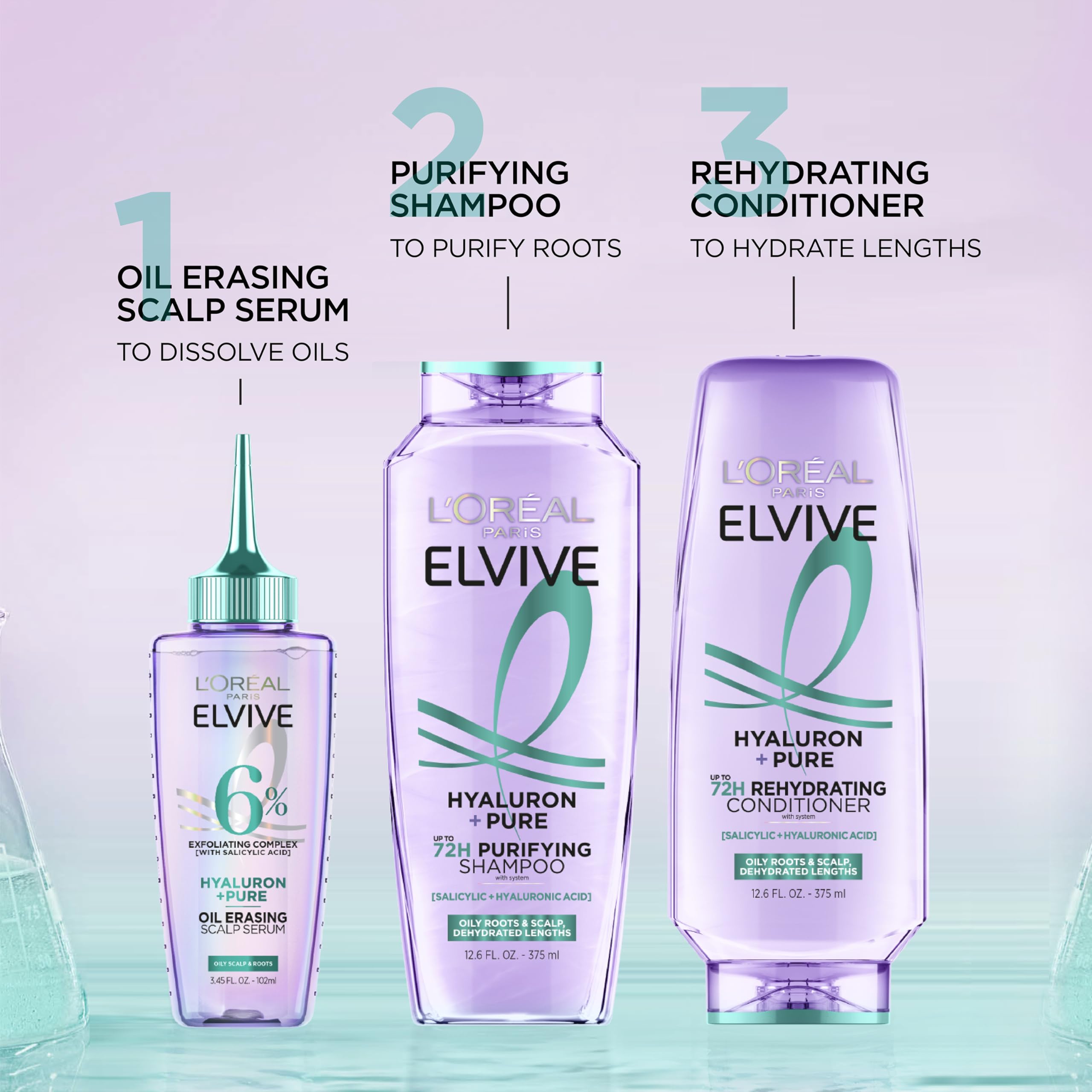 L'Oreal Elvive shampoo foam lather demonstrating effective cleansing