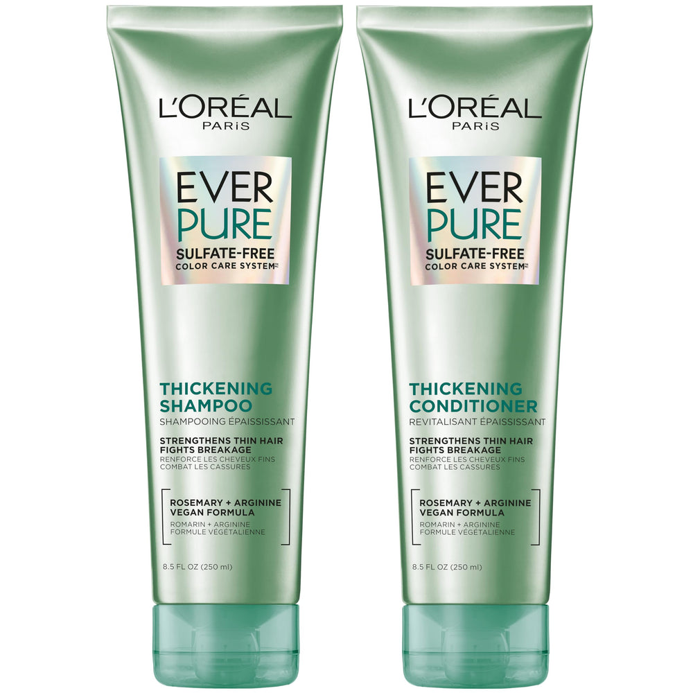 L'Oreal Paris bottle front view showing EverPure Thickening benefits