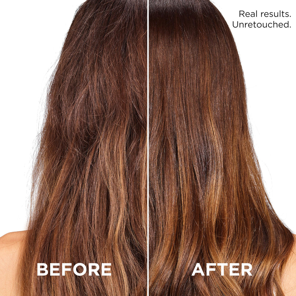 Before and after scale showing fuller-looking hair with L'Oreal Paris