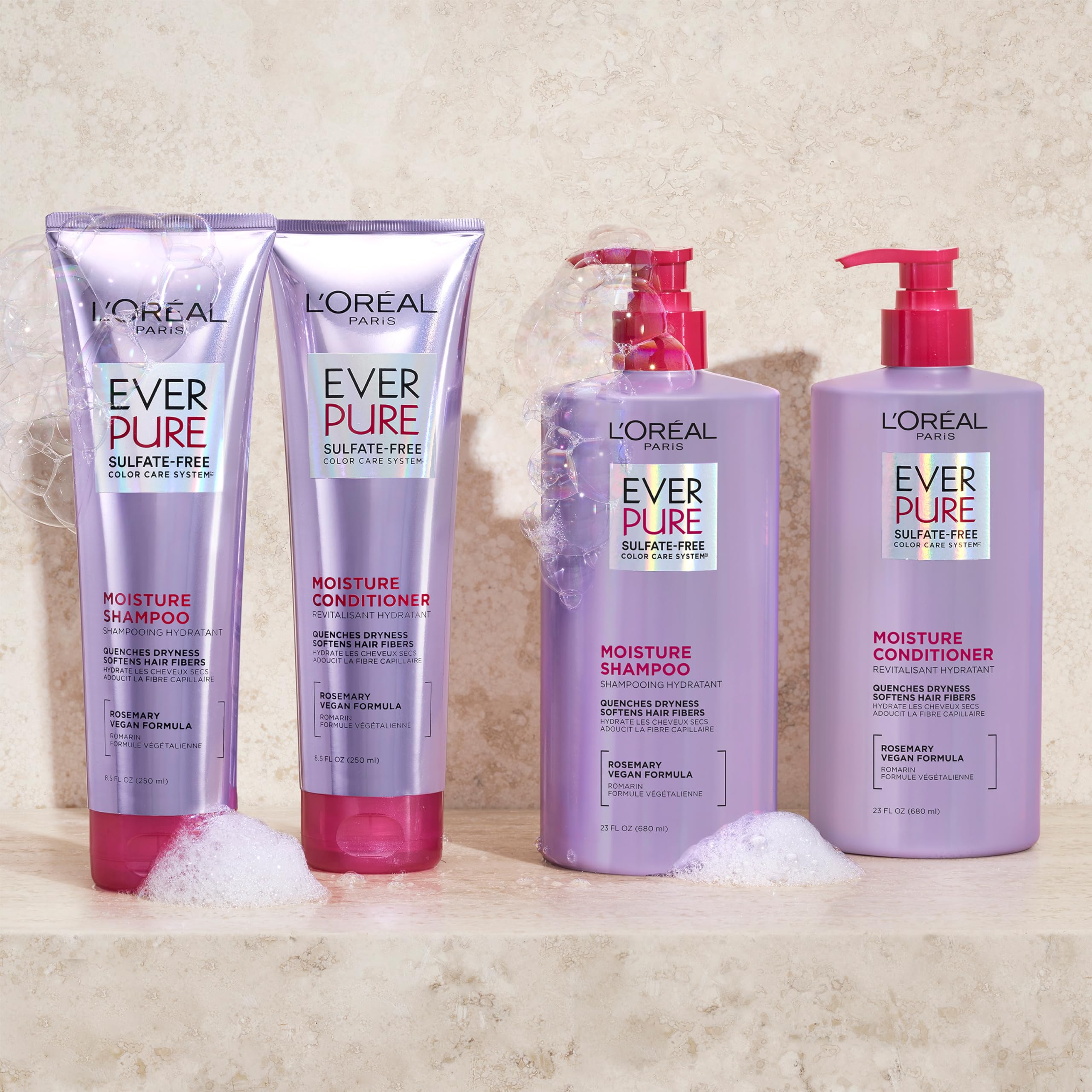 L'Oreal Paris applied to wet hair showing improved manageability and softness benefit