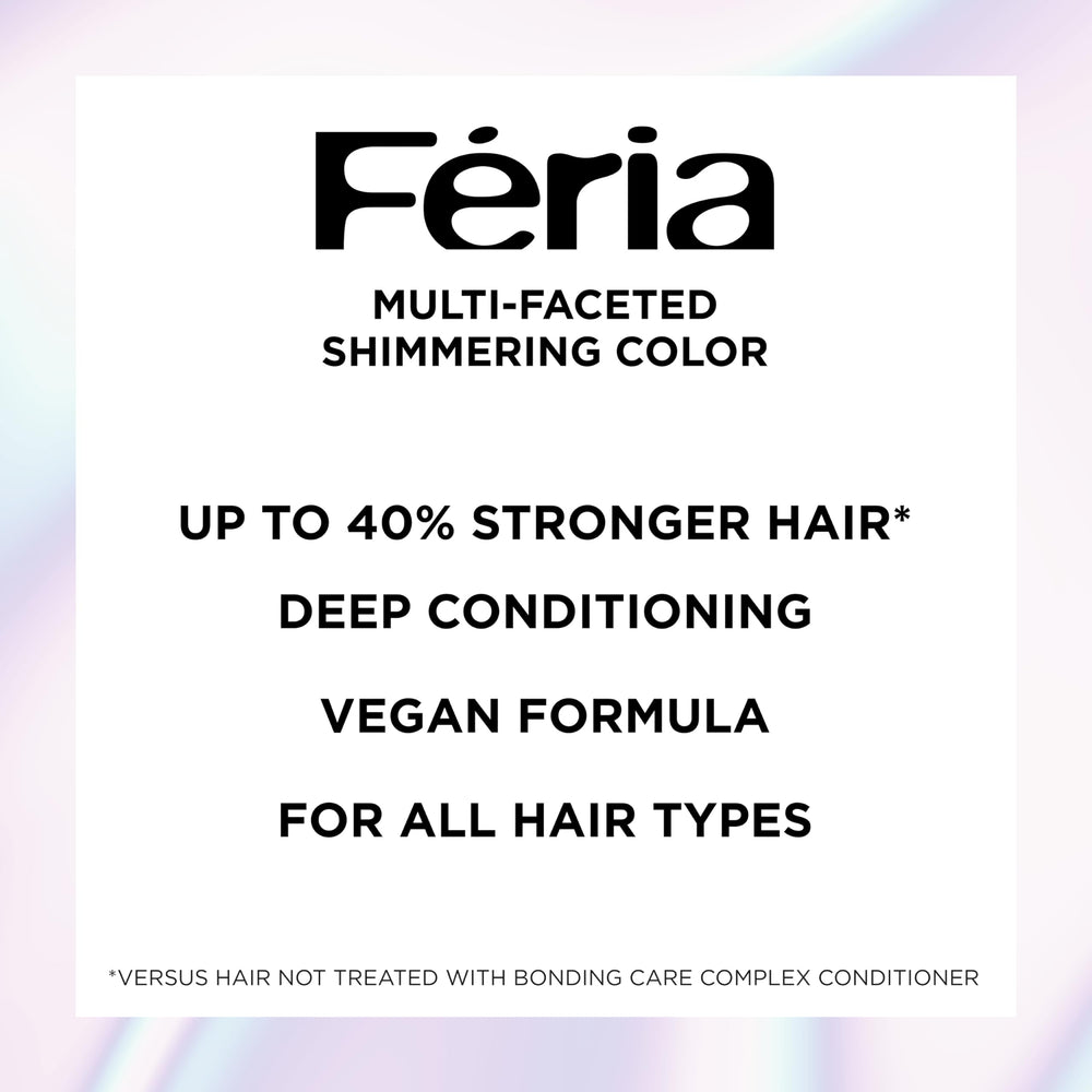 L'Oreal Paris Feria C74 hair swatch displaying copper shimmer and visible highlights