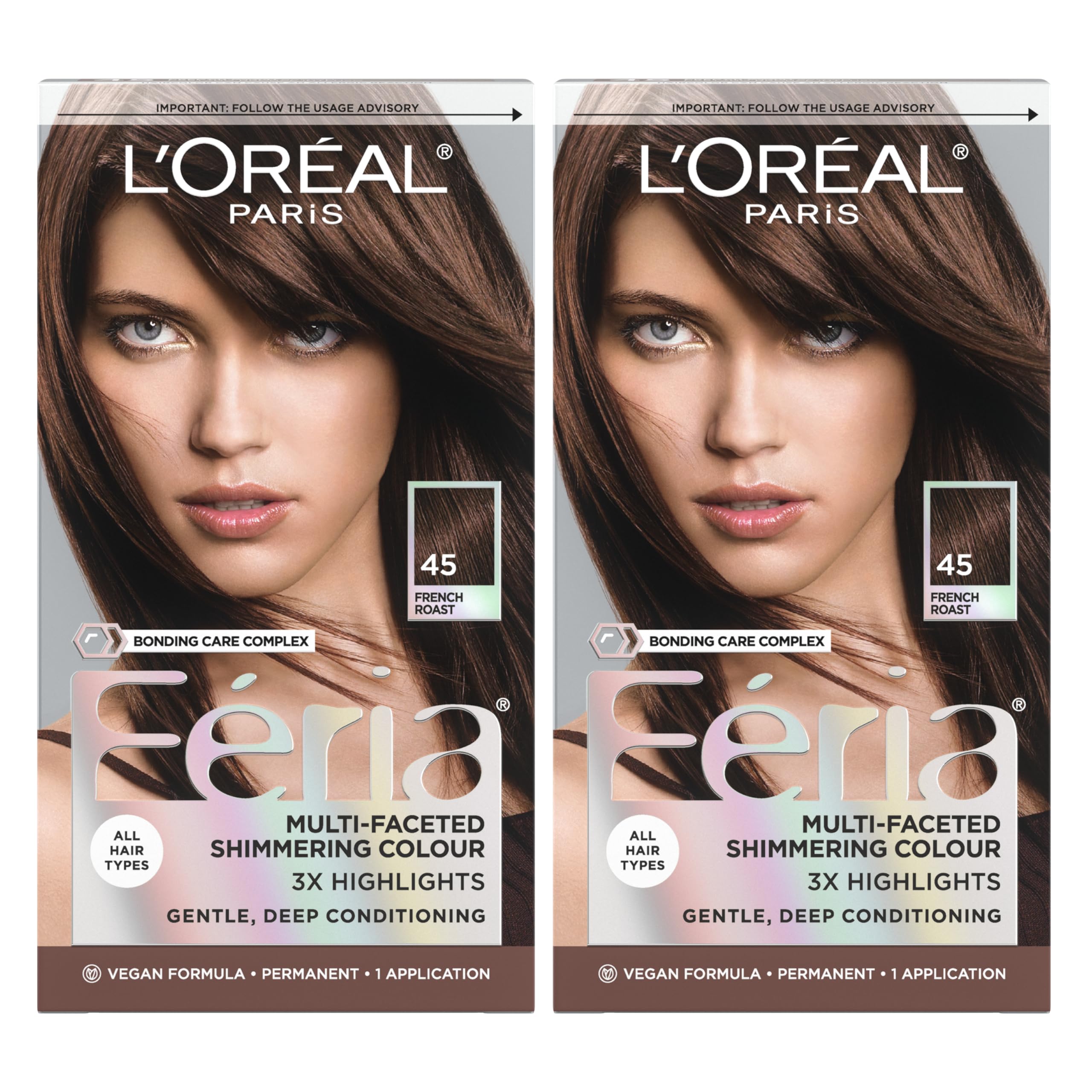 L'Oreal Feria front packaging showing French Roast and benefits