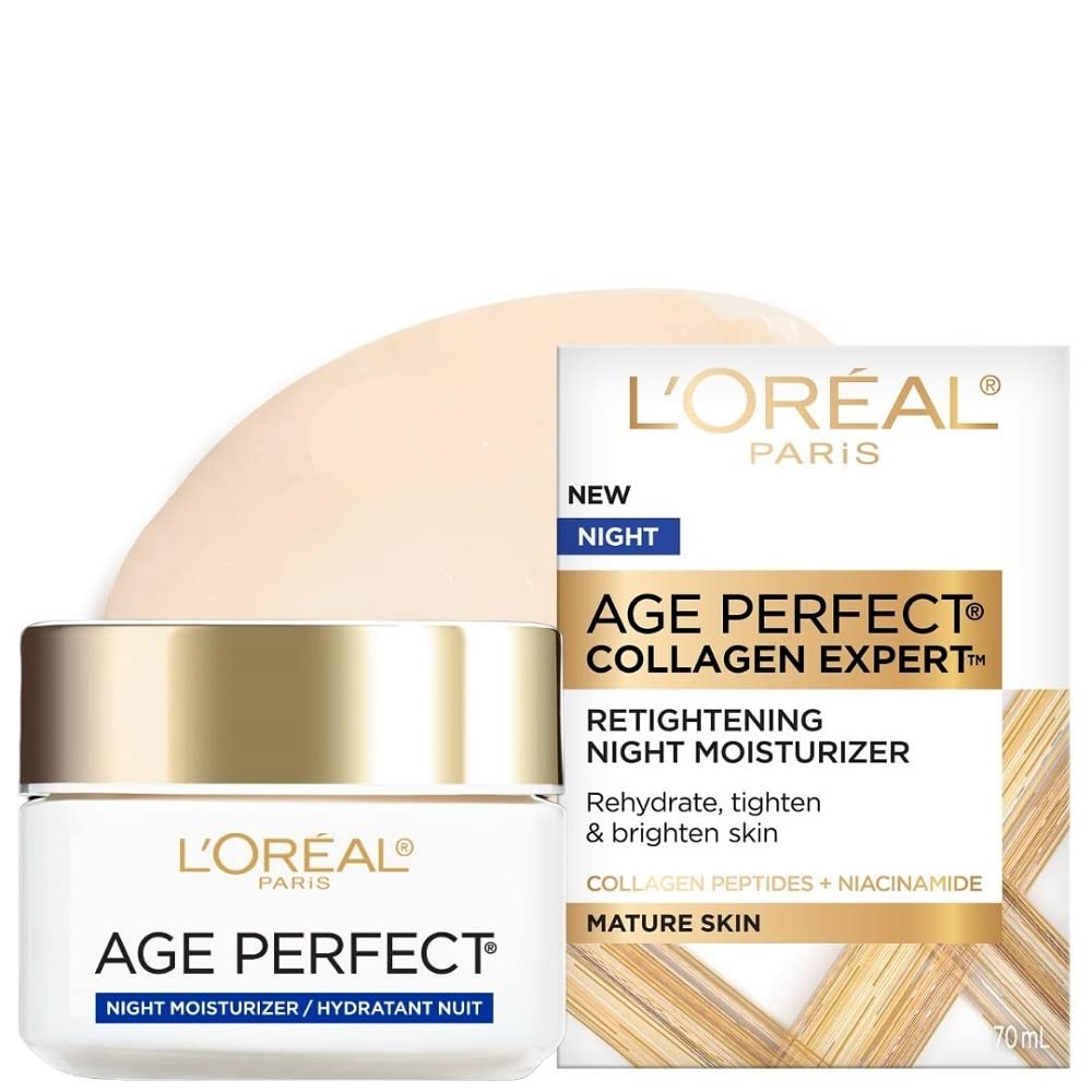 L'Oreal Paris jar front view showing product and branding for nighttime firmness