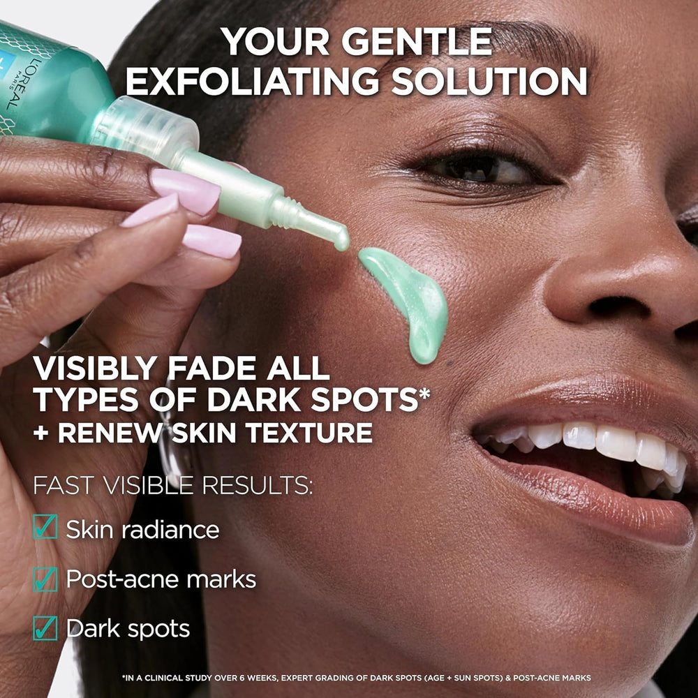 L'Oreal Paris peel applied to hand demonstrating easy at-home use benefit