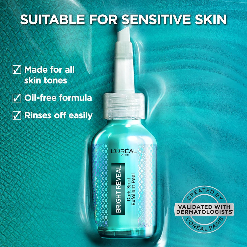 L'Oreal Paris before and after skin panels showing visible brightening