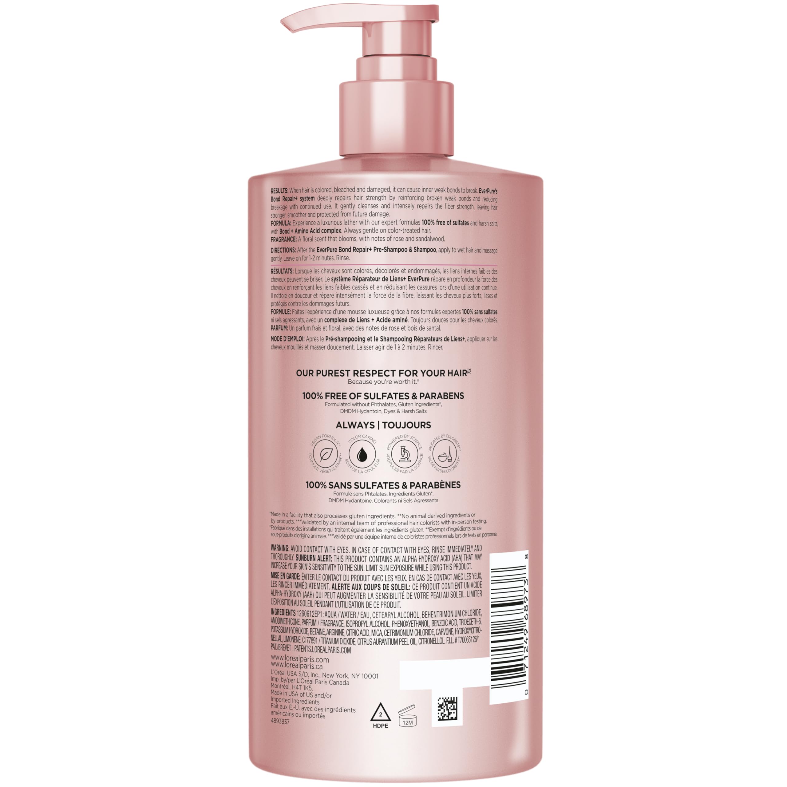 L'Oreal Paris conditioner placed on bathroom shelf in lifestyle setting