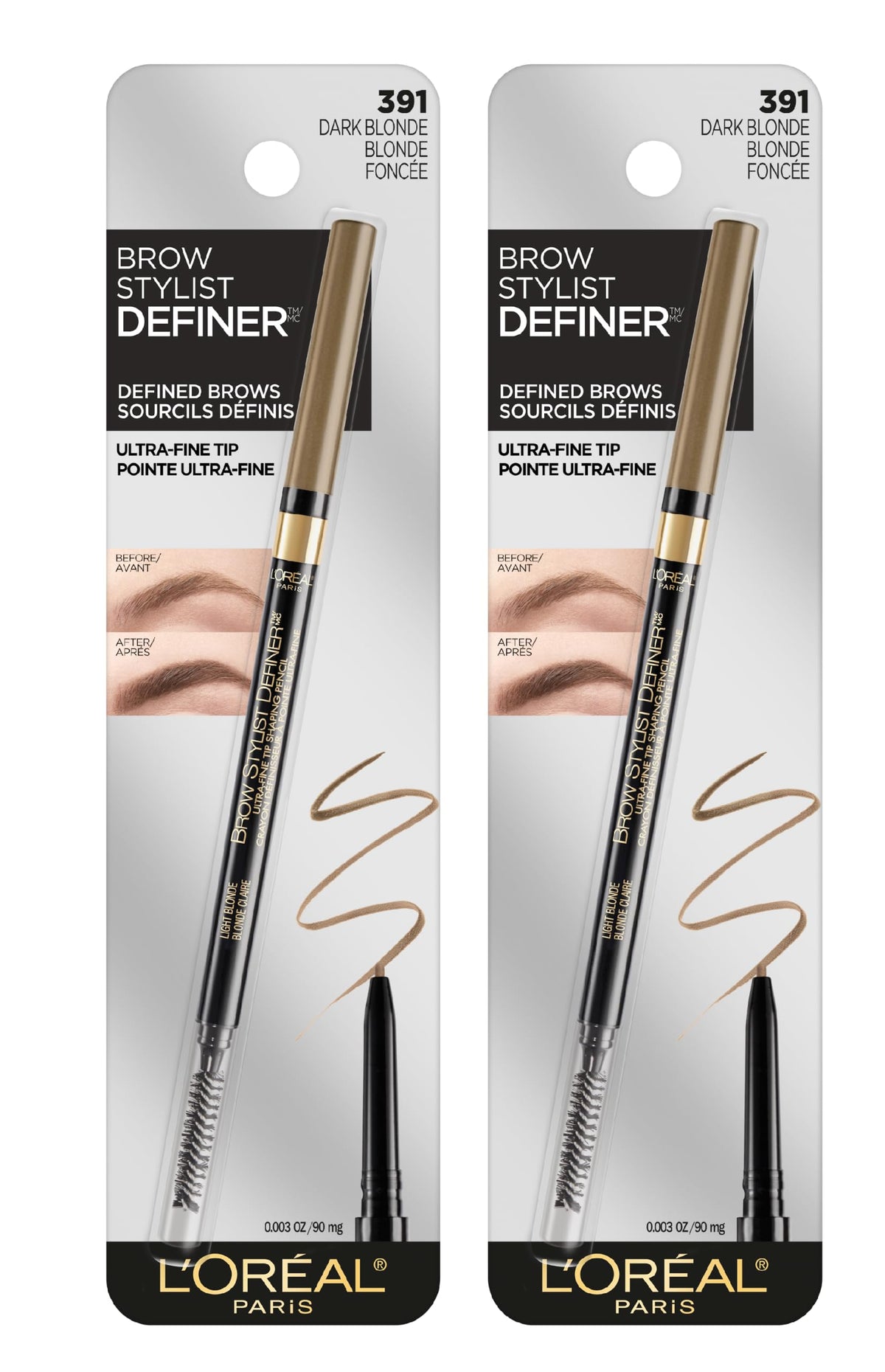 L'Oreal Paris front packaging showing twin pack and shade for easy shopping