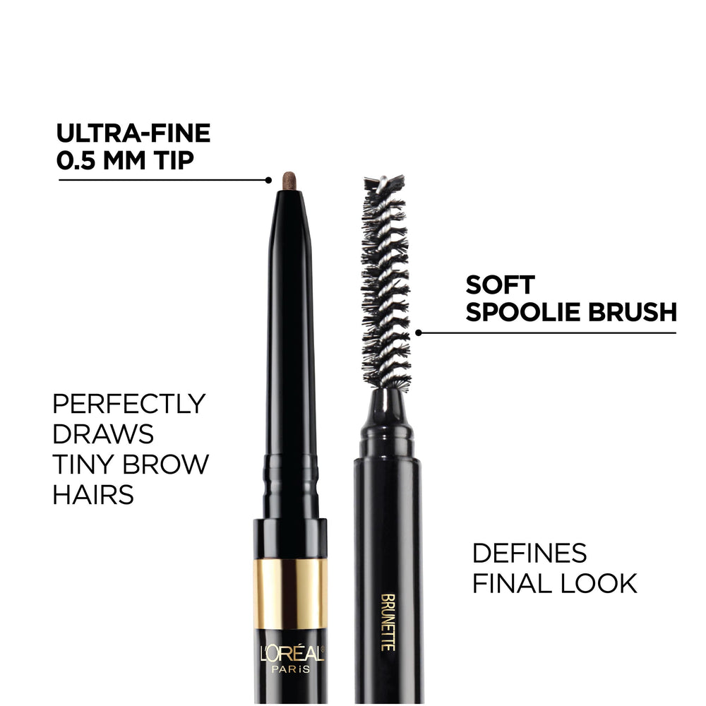L'Oreal Paris pencil in hand showing compact scale and control