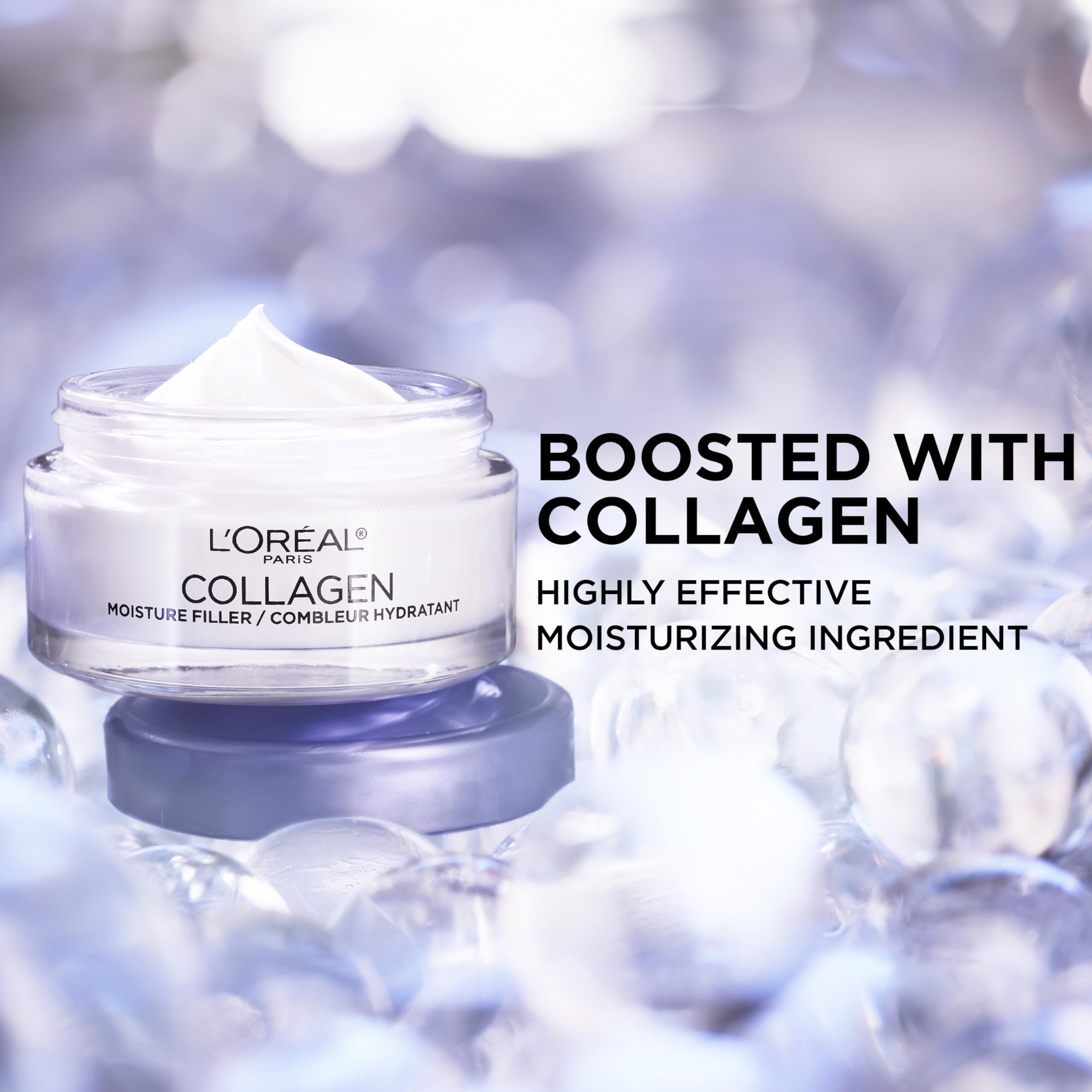 L'Oreal Paris ingredient label close-up highlighting soluble collagen