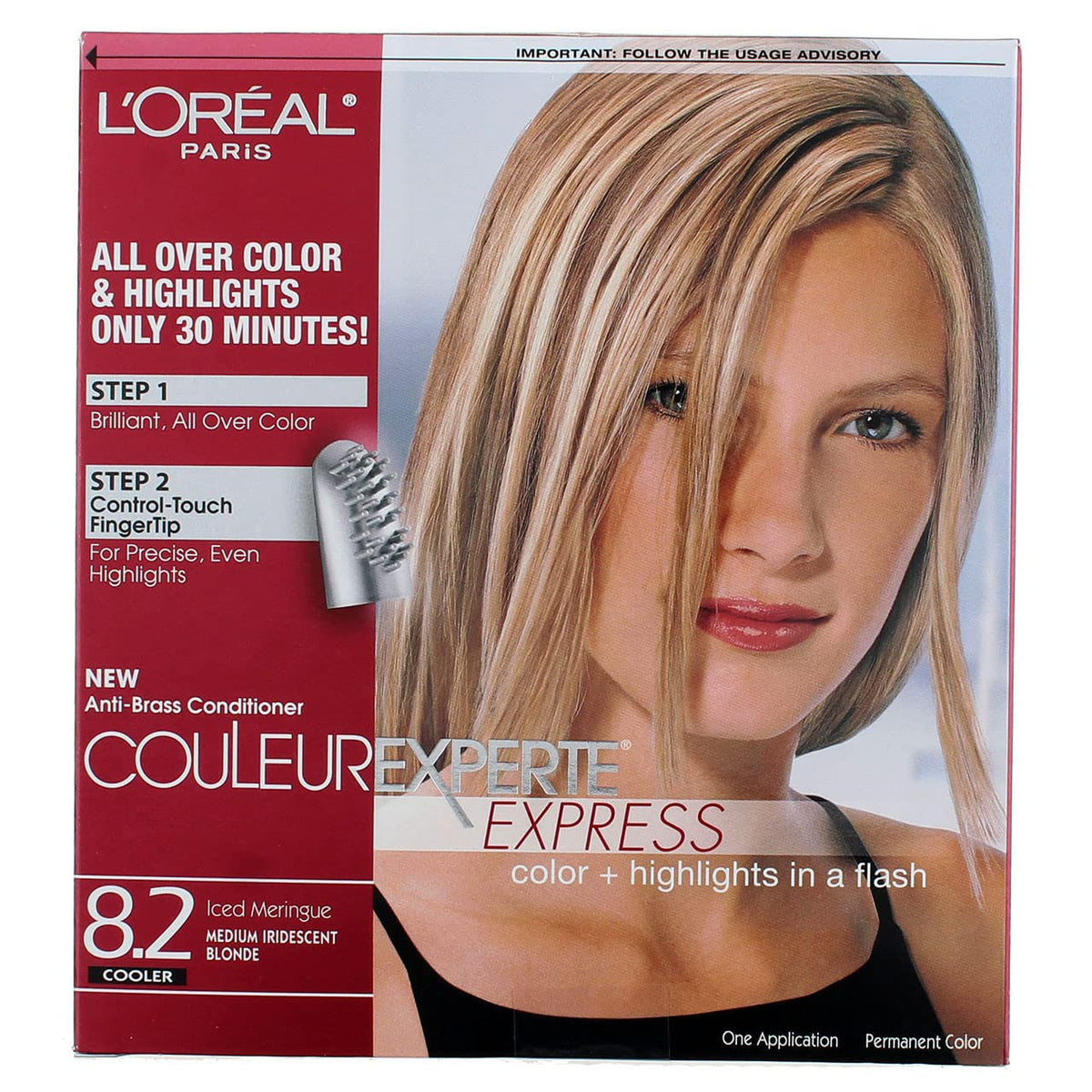L'Oréal Paris front box showing Couleur Experte kit and benefits