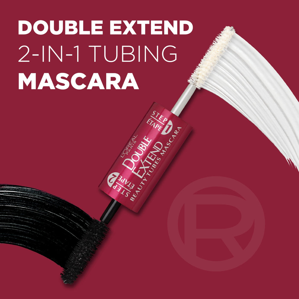 L'Oreal Paris two-step wands displayed to show primer and topcoat benefit