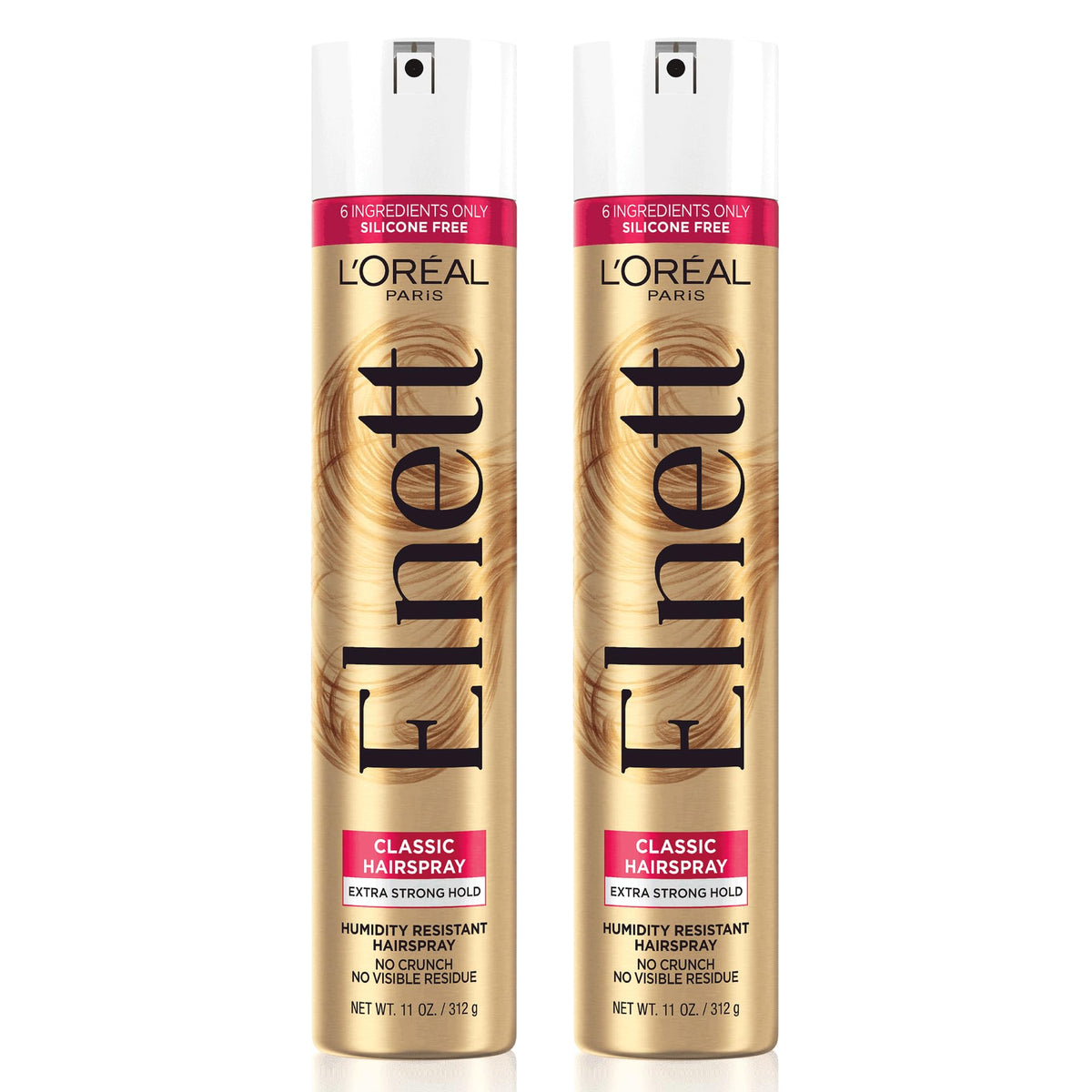 L'Oreal Paris Elnett front packaging showing product and 2-pack benefit