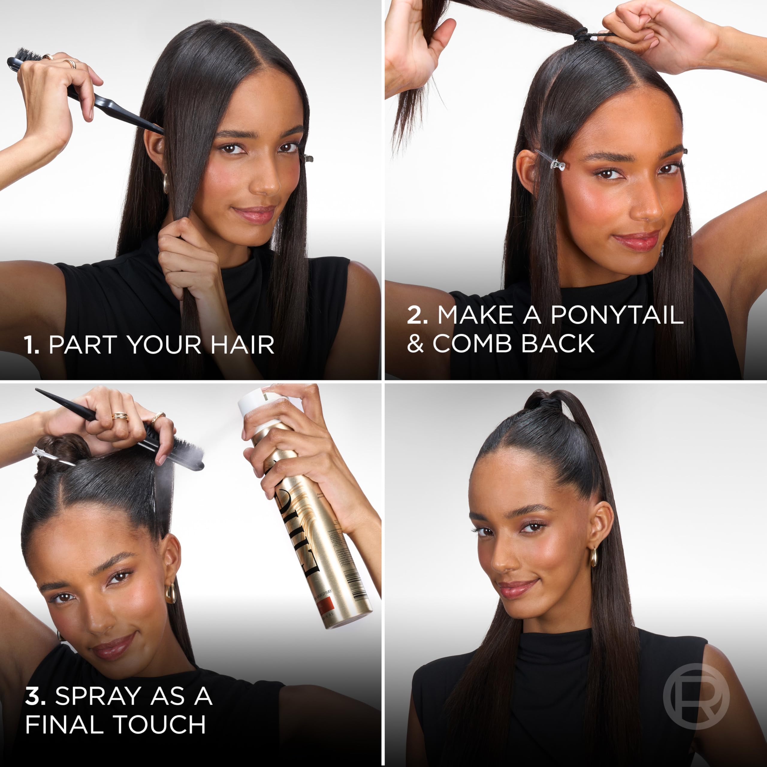 L'Oreal Paris Elnett side label showing ingredients and simple formula benefit
