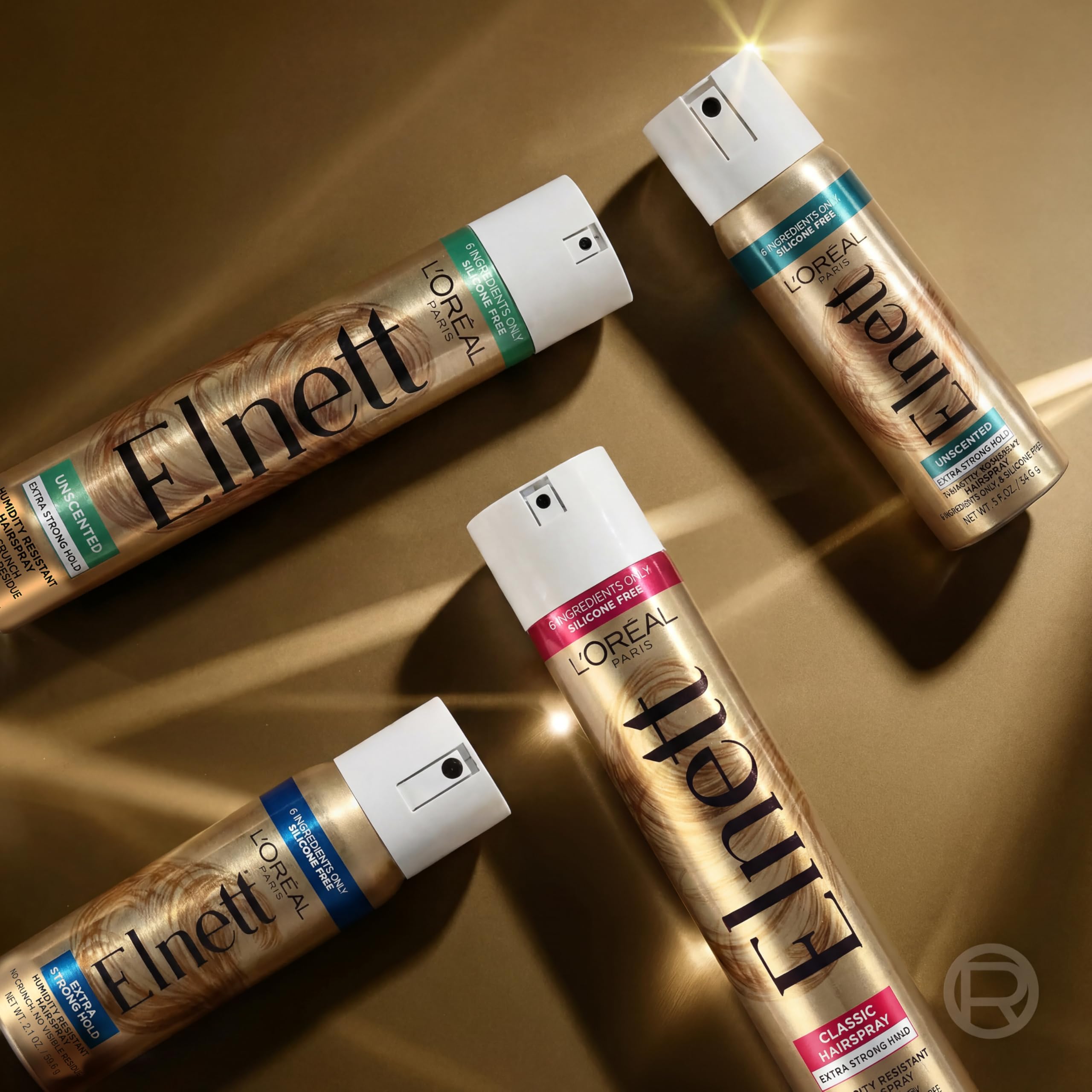 L'Oreal Paris Elnett close-up on hair texture showing satin shine benefit