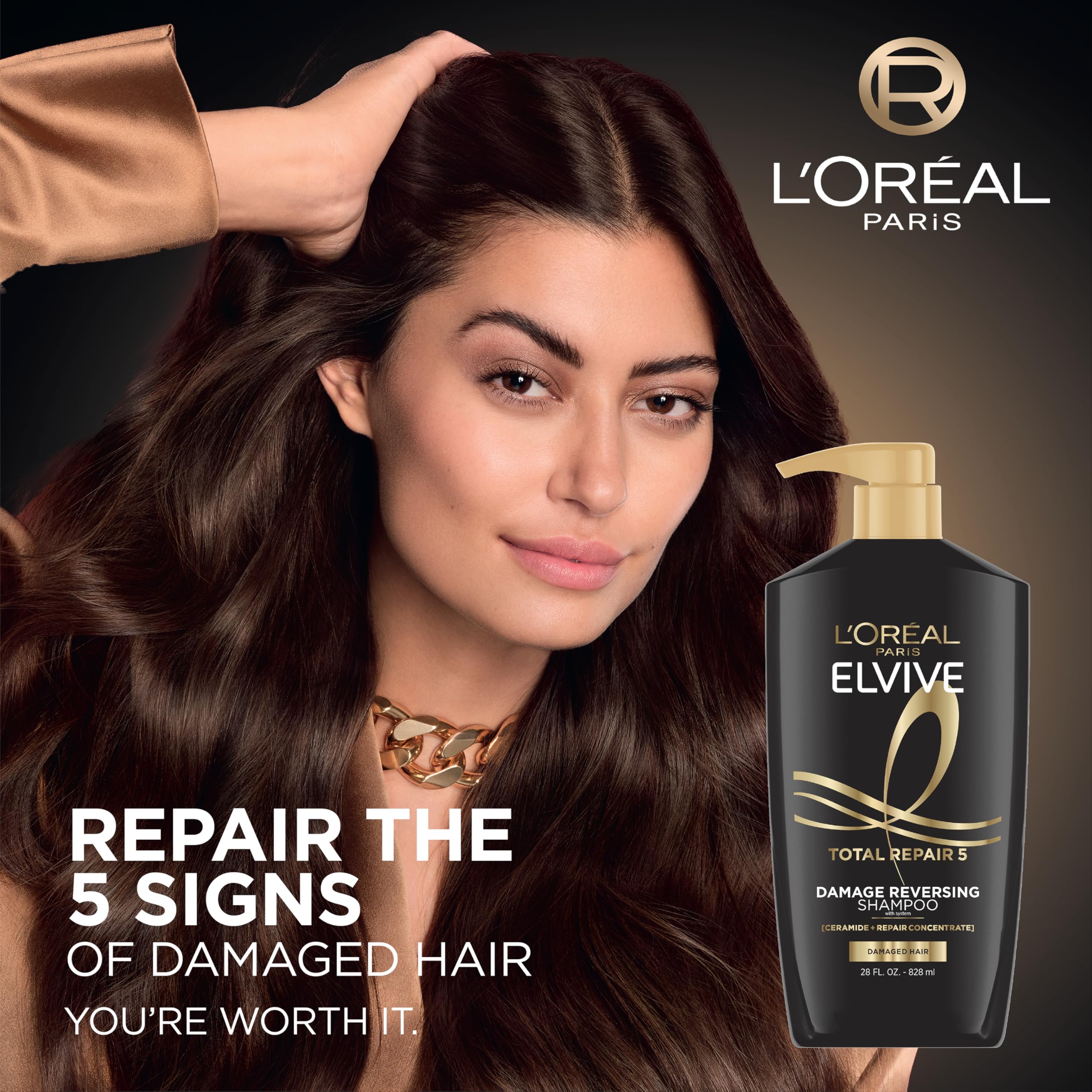 L'Oreal Paris shampoo texture close-up showing creamy lather for gentle cleansing benefit