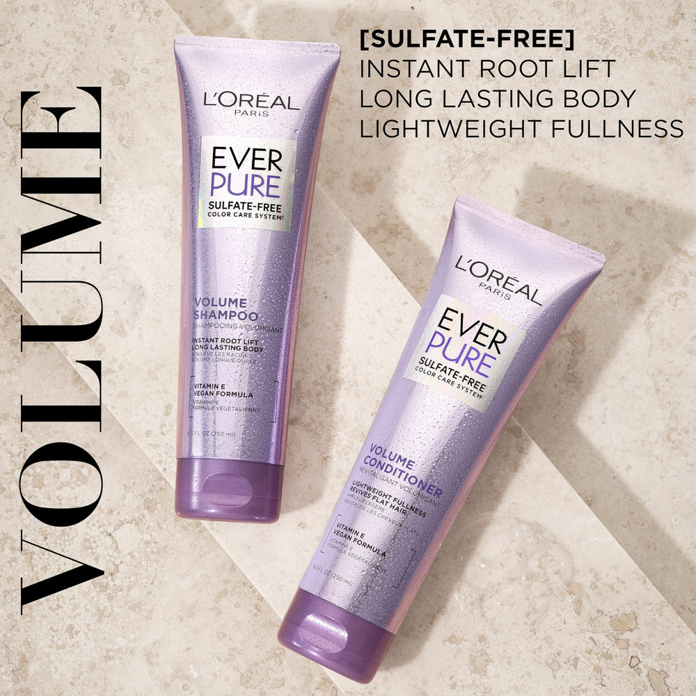 L'Oreal Paris close-up of bottle label highlighting sulfate-free benefits