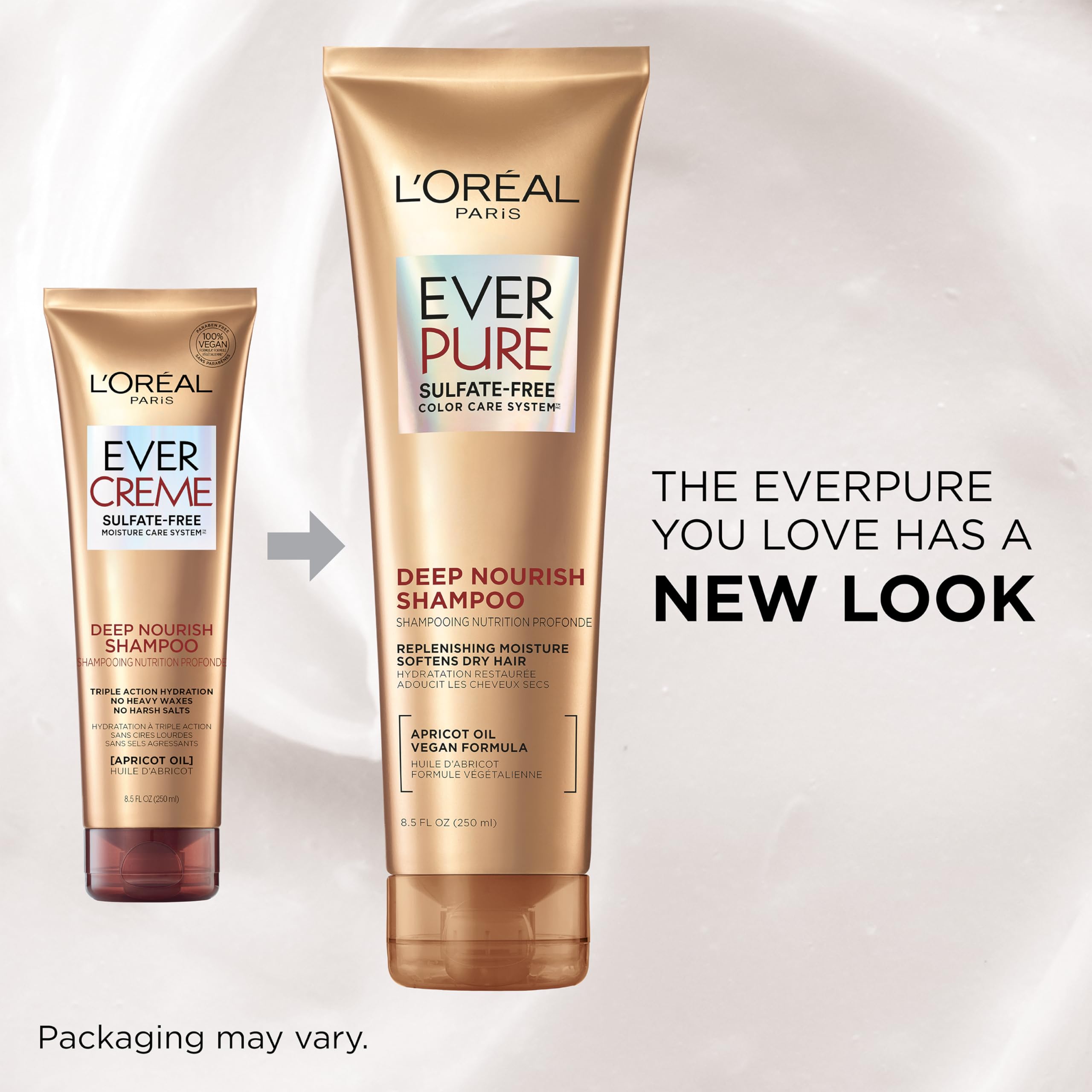 L'Oreal Paris EverPure pump and cap detail for easy dispensing