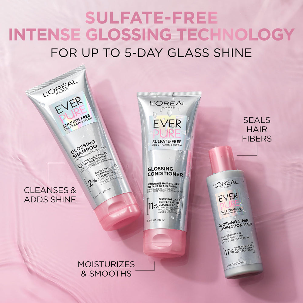L'Oreal Paris EverPure shampoo foam texture showing gentle cleansing benefit