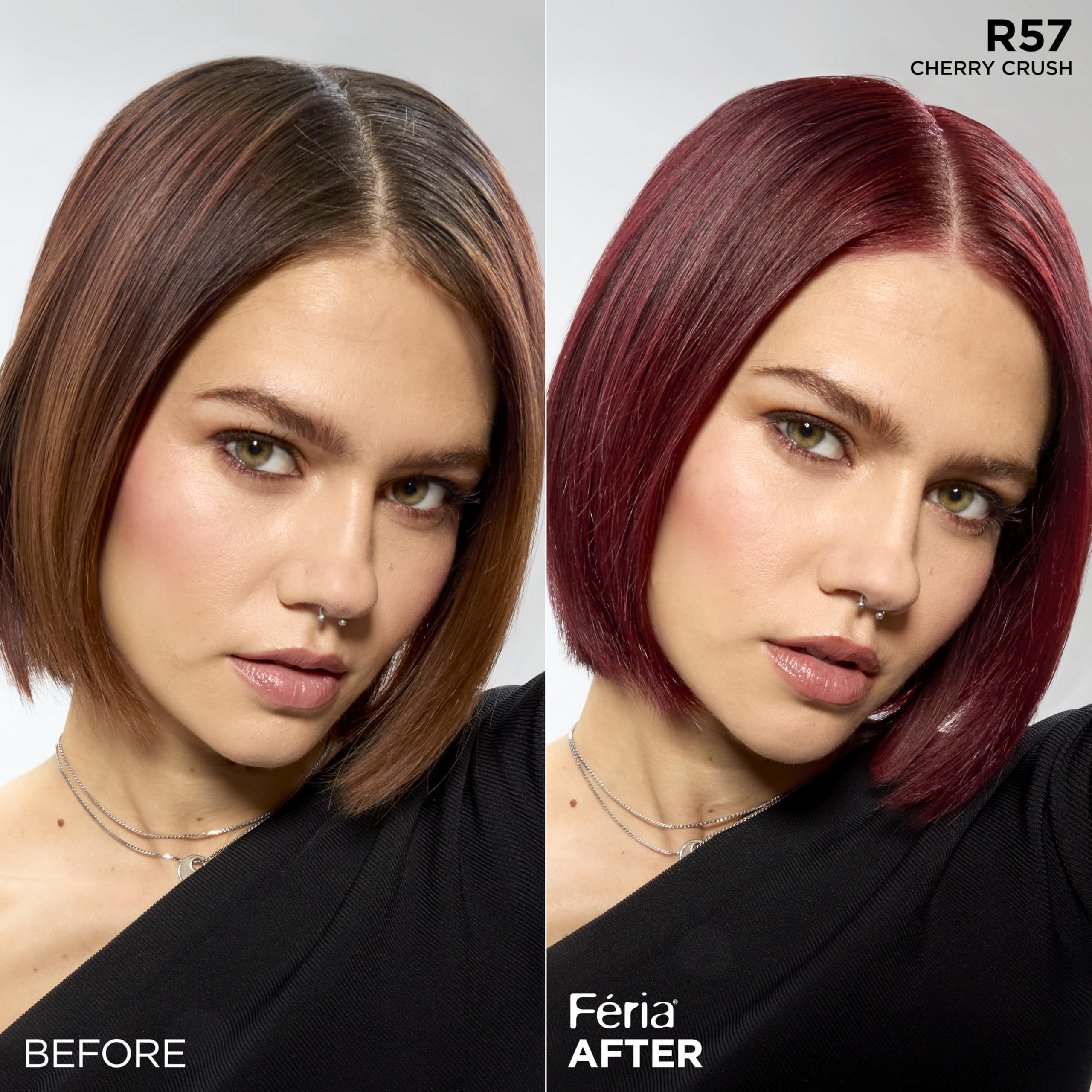 L'Oreal Paris Feria conditioner tube close-up showing smoothing benefit
