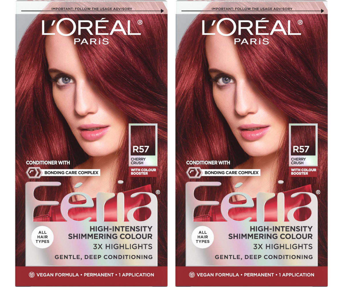 L'Oreal Paris Feria R57 box front showing shade and shimmer benefit