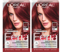 L'Oreal Paris Feria R57 box front showing shade and shimmer benefit
