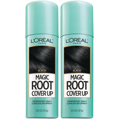 L'Oreal Paris front packaging showing two black 2 oz cans for quick root touch-ups