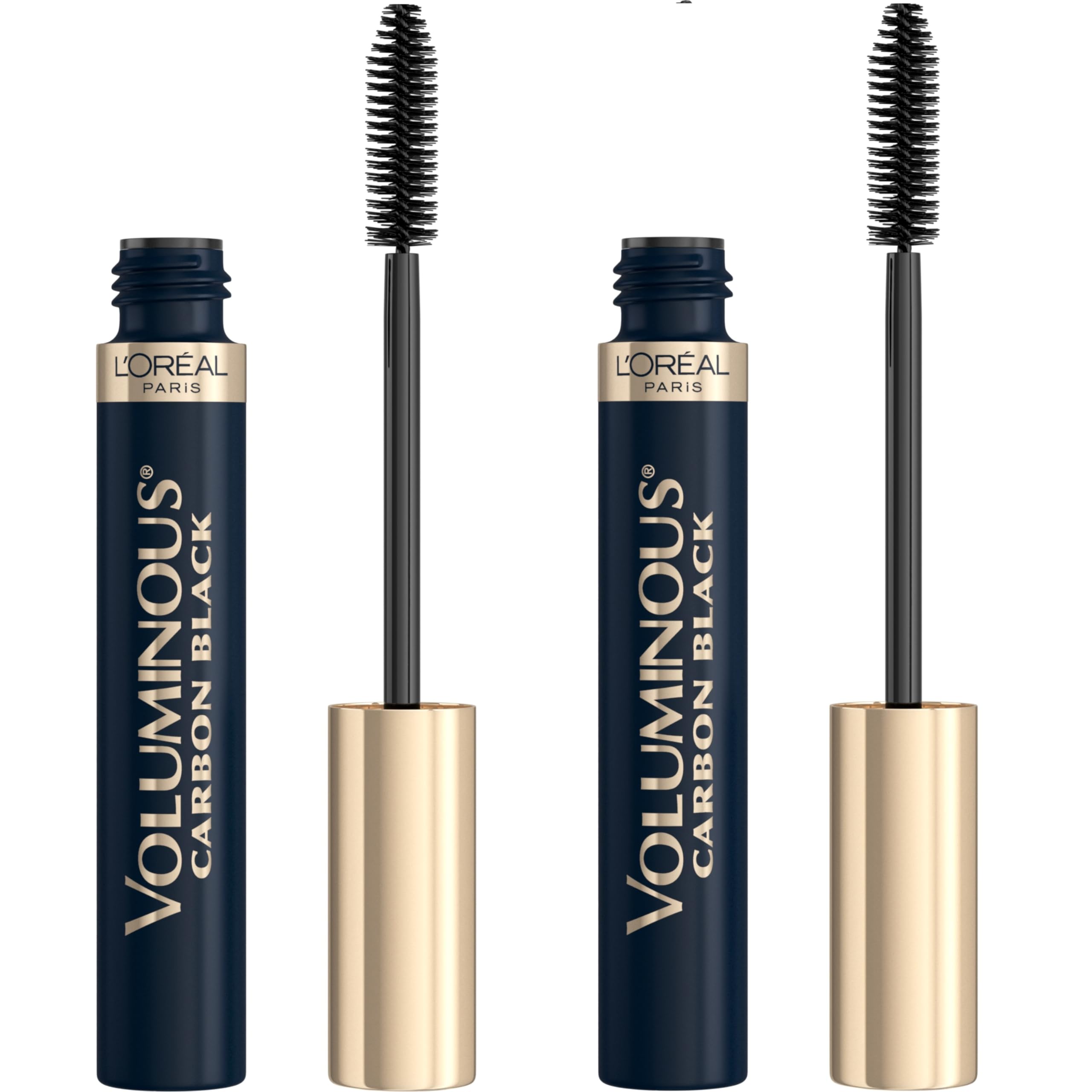 L'Oreal Paris front packaging showing two mascara tubes and bold benefit