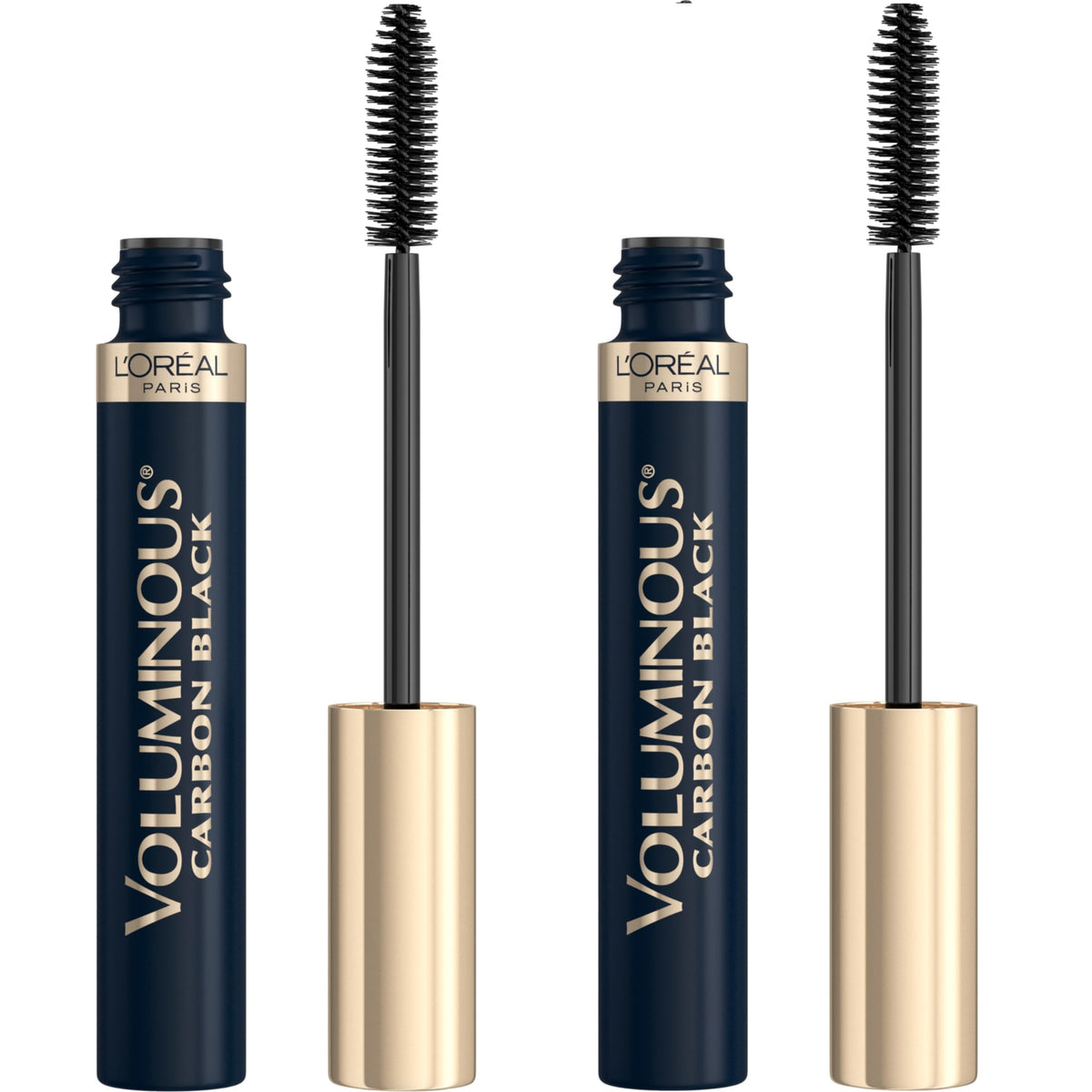 L'Oreal Paris front packaging showing two mascara tubes and bold benefit