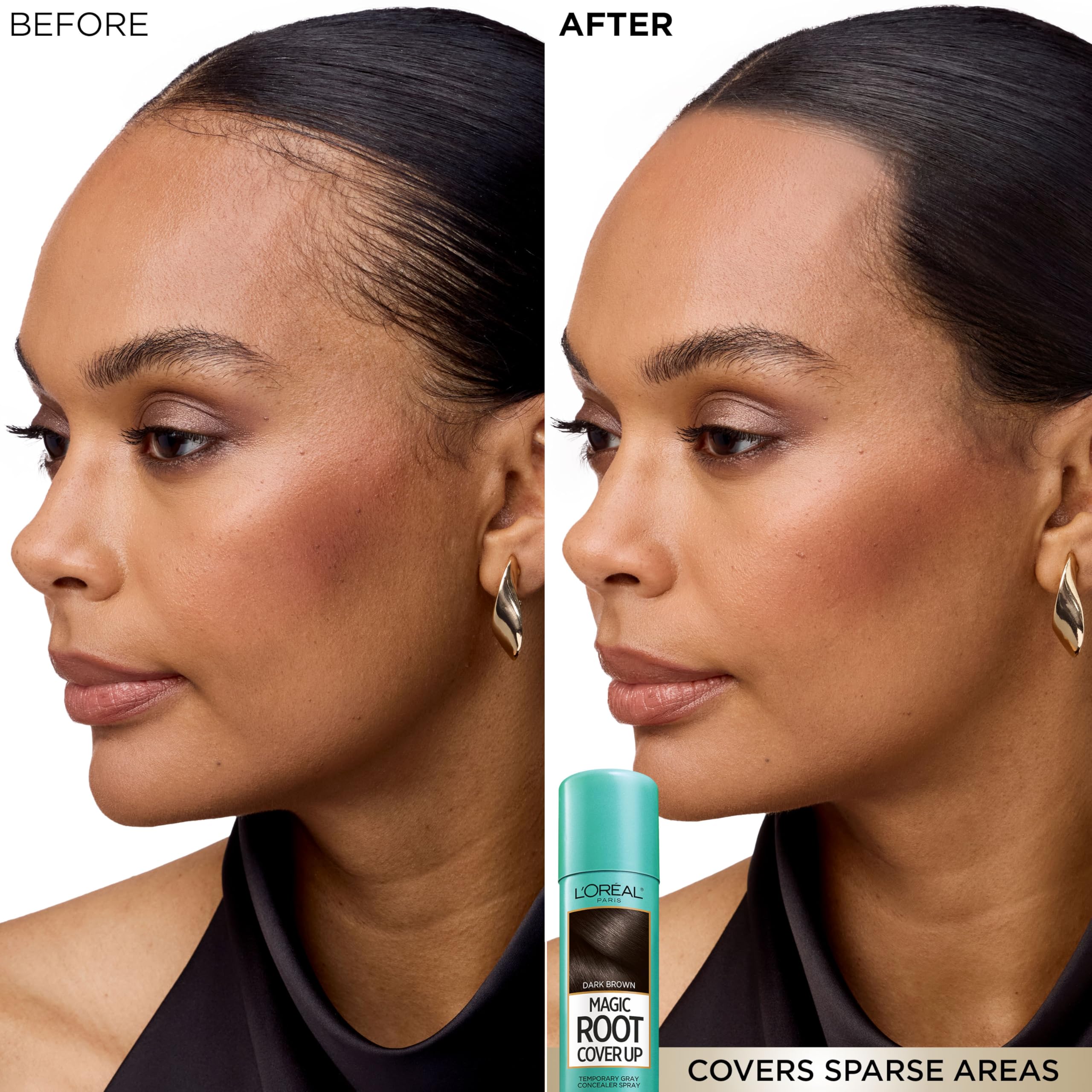 L'Oreal Paris hairline touchup demonstration for natural-looking edge coverage