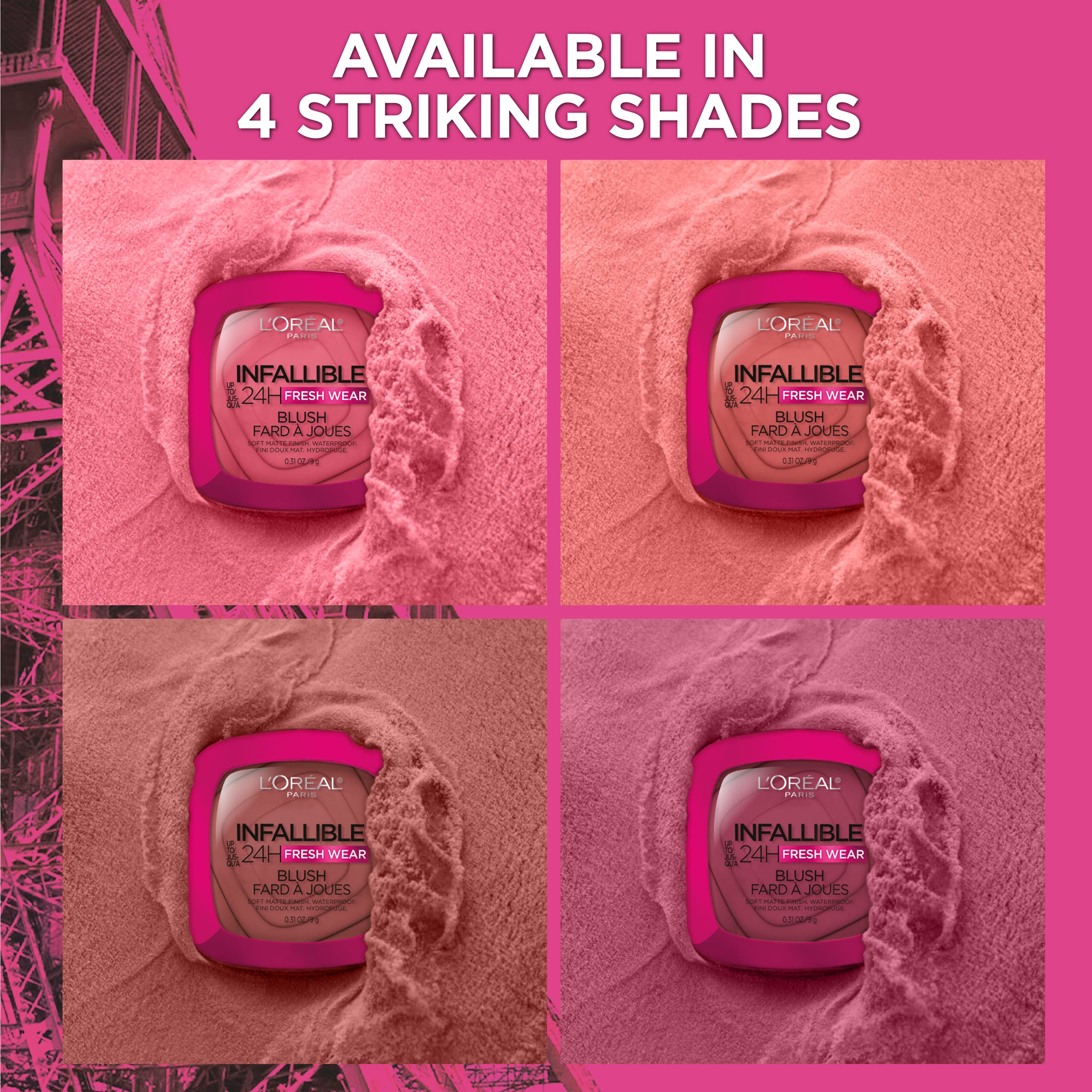 L'Oreal Paris compact beside coin showing travel-friendly size and portability