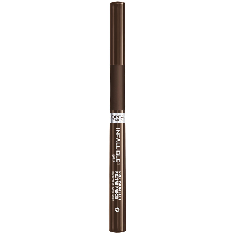 L'Oreal Paris brown shade compared to black illustrating softer definition