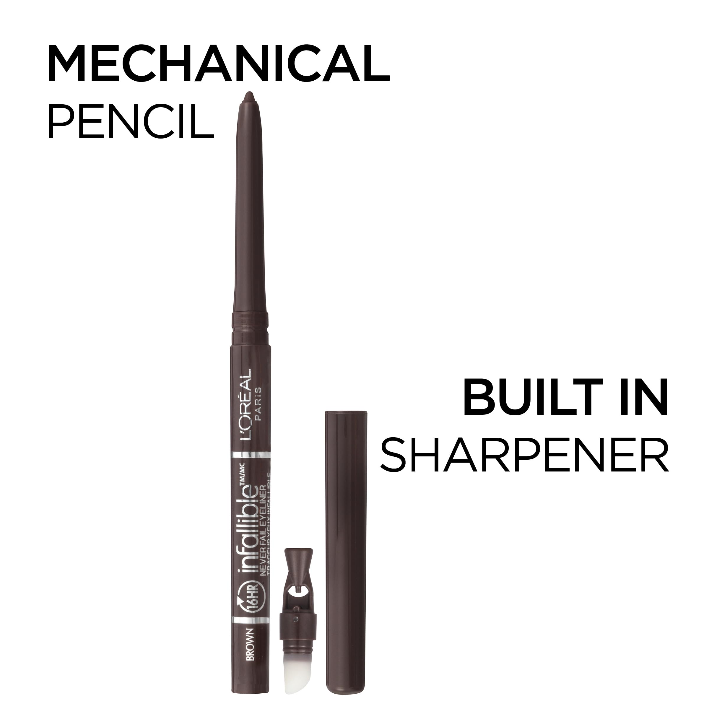 L'Oreal Paris close-up of creamy pencil tip for smooth precise application benefit
