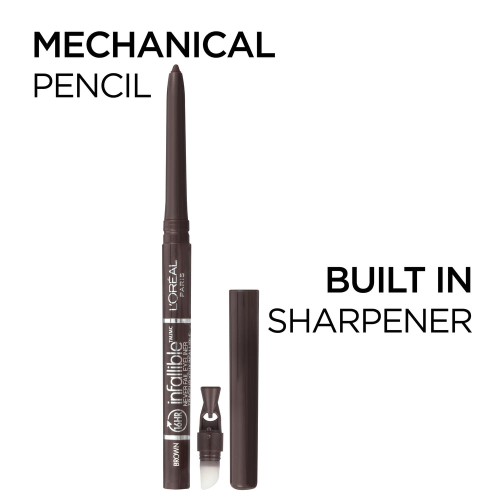 L'Oreal Paris close-up of creamy pencil tip for smooth precise application benefit
