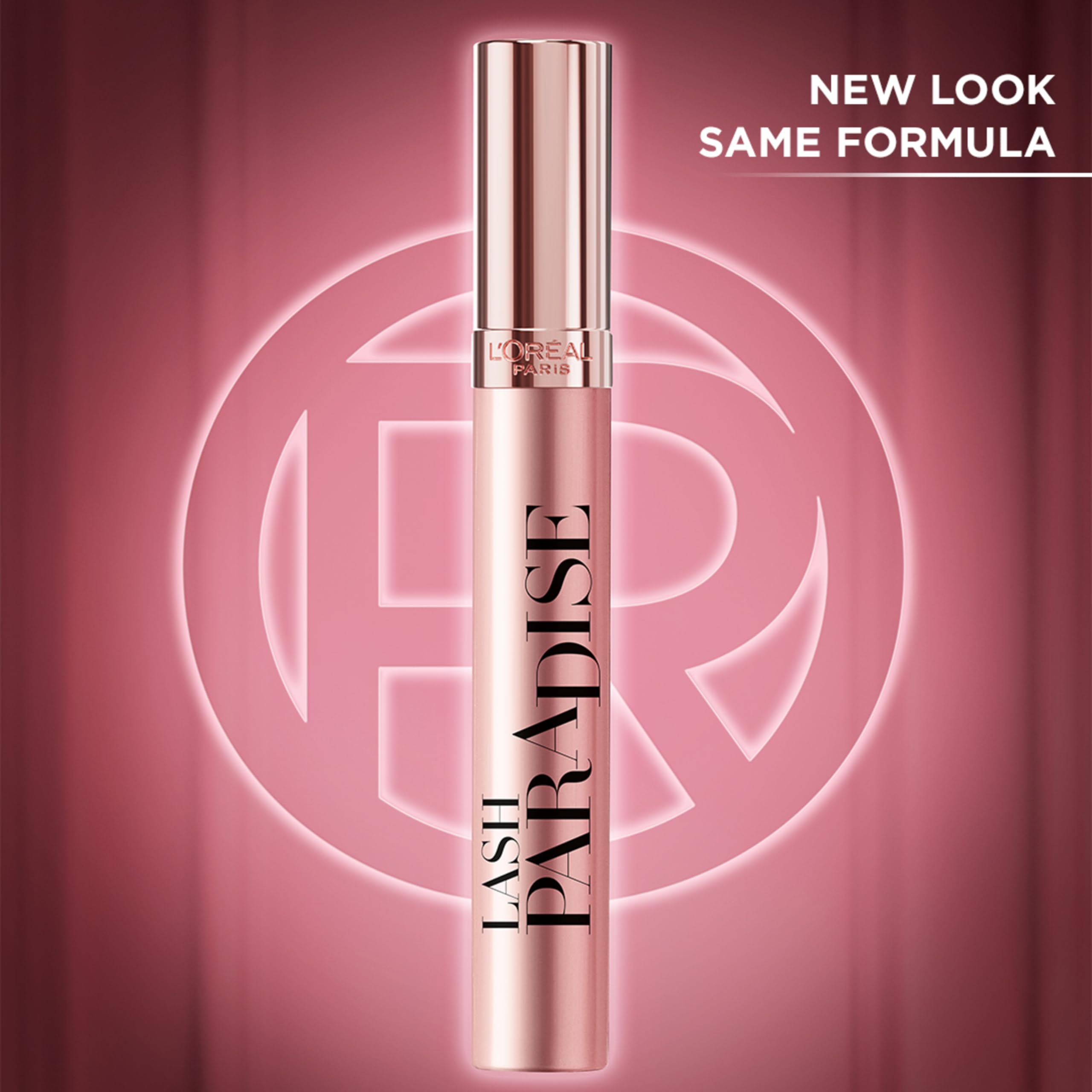 L'Oreal Paris open mascara wand displaying wavy bristles for even coverage