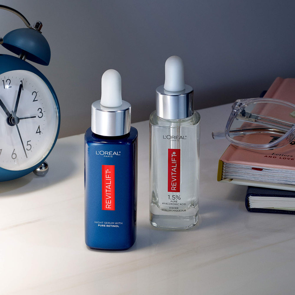 L'Oreal Paris lifestyle bathroom scene showing easy morning and night routine