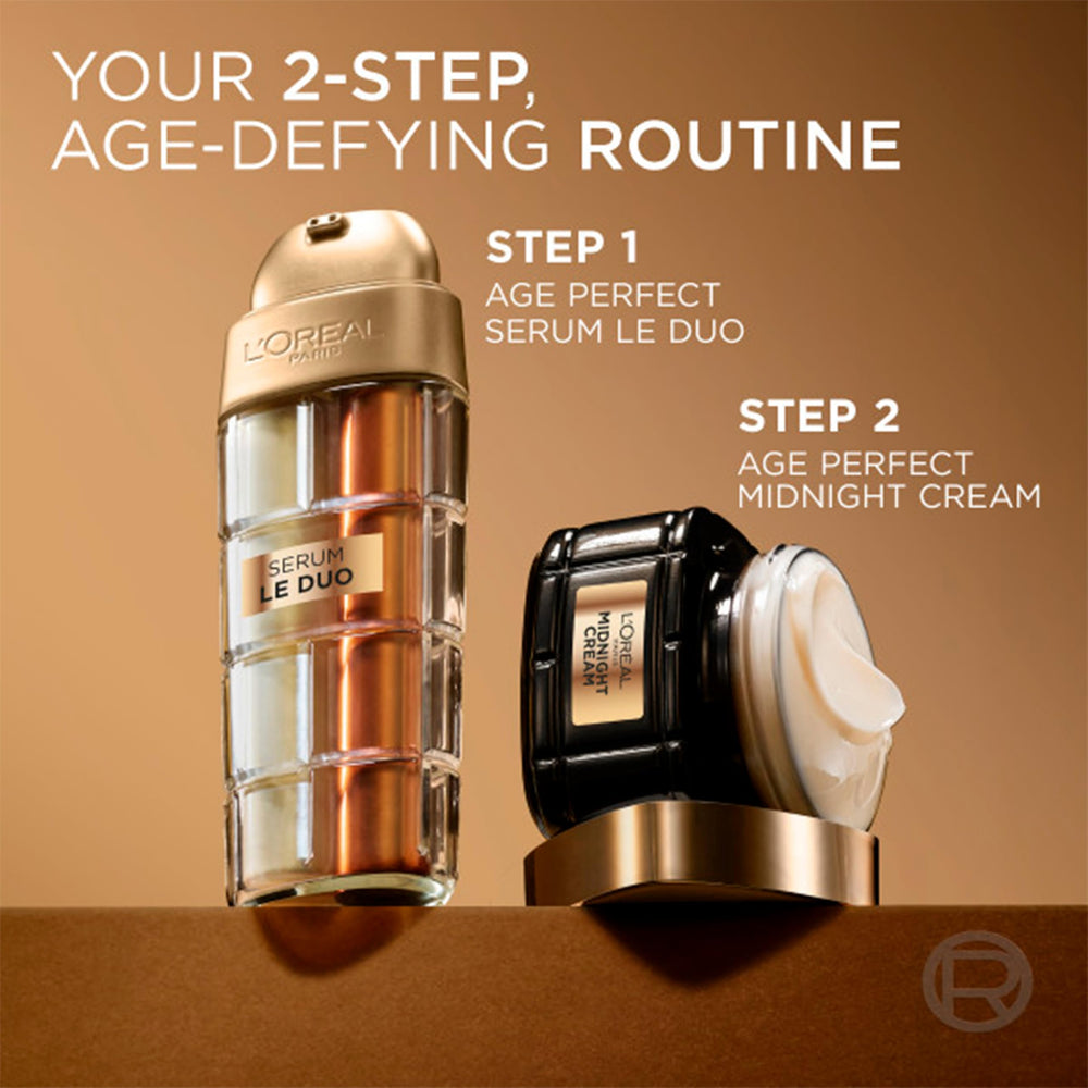 L'Oreal Paris luxury bottle on vanity conveying indulgence and routine upgrade