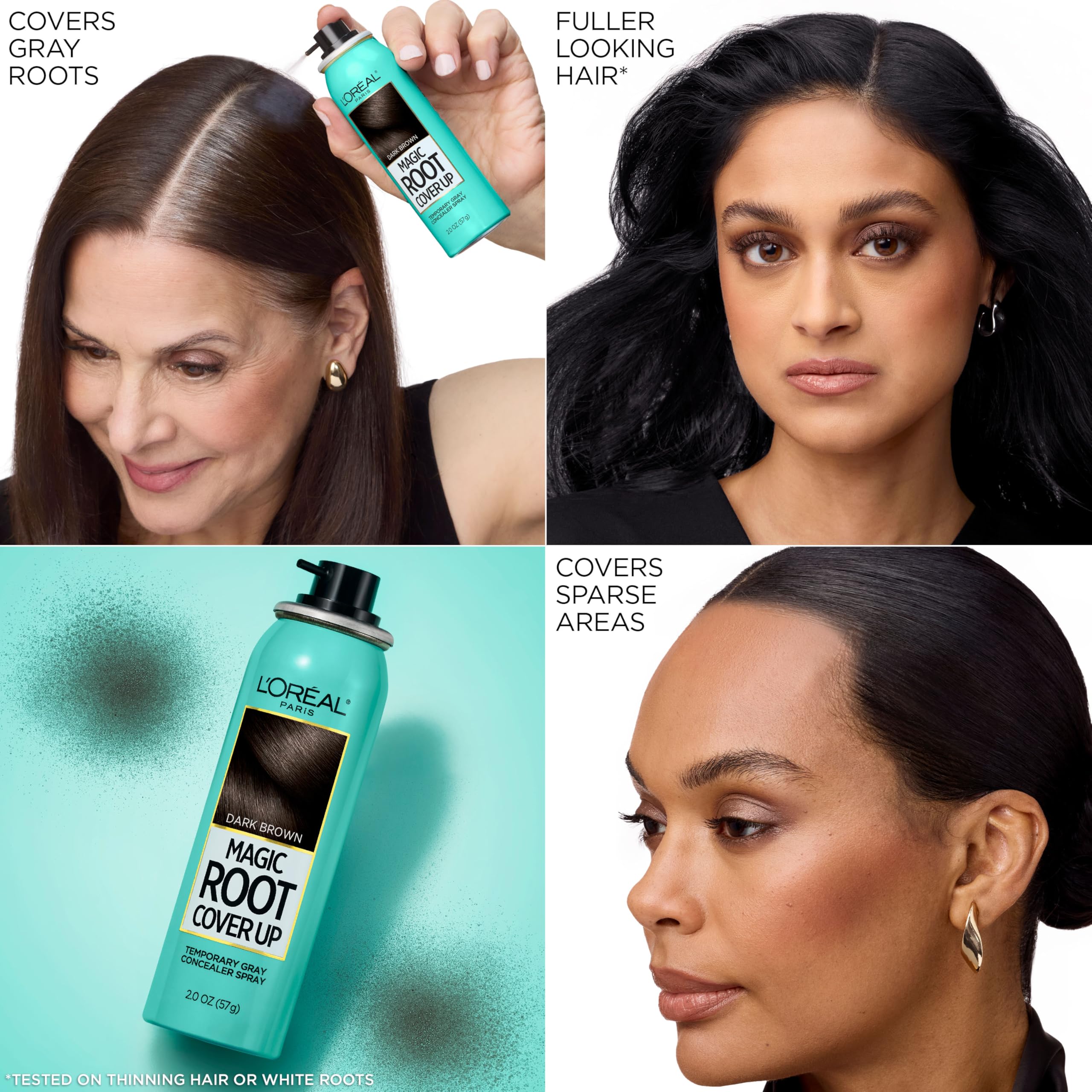 L'Oreal Paris aerosol nozzle close-up enabling precise root application