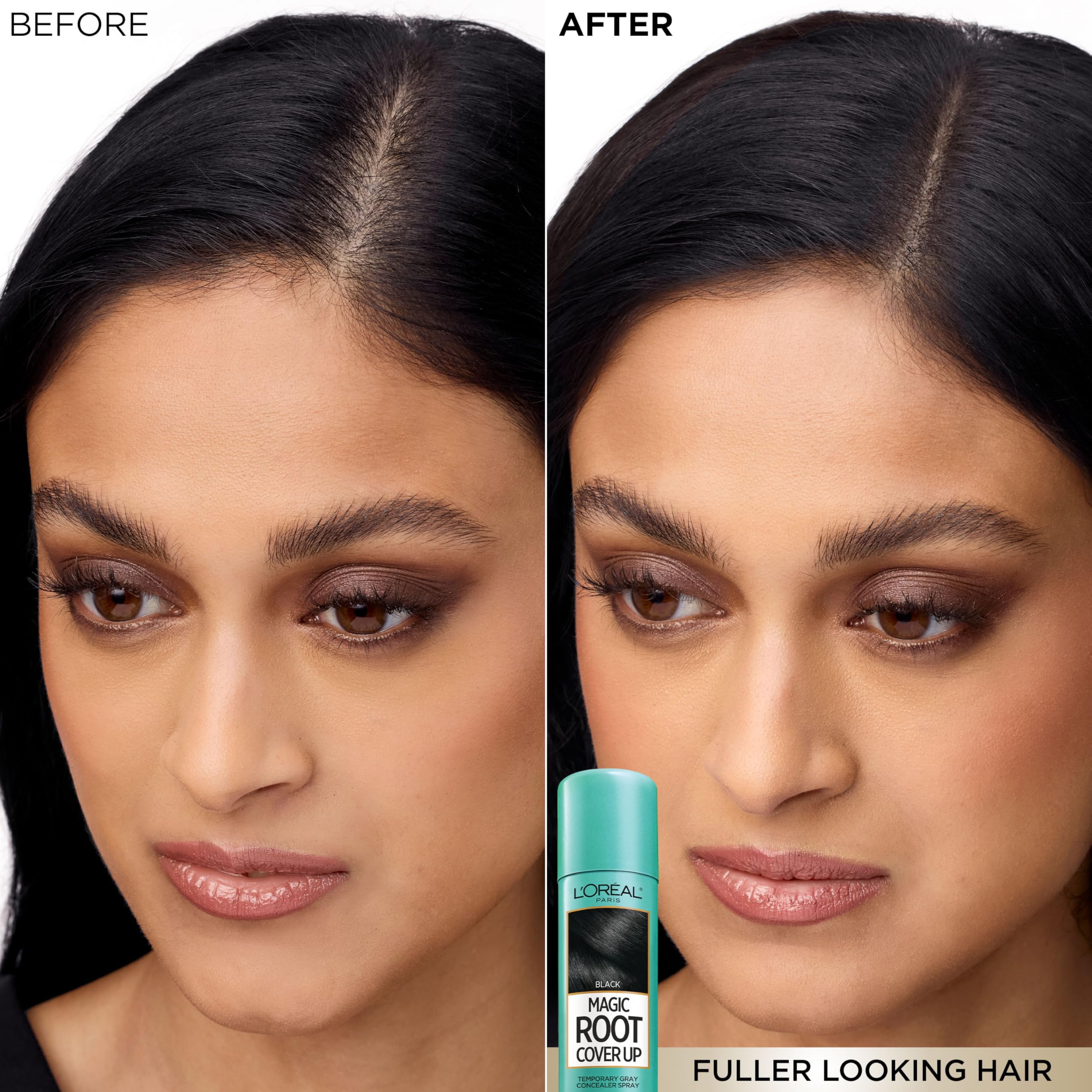 L'Oreal Paris step-by-step application on roots illustrating easy-to-follow results