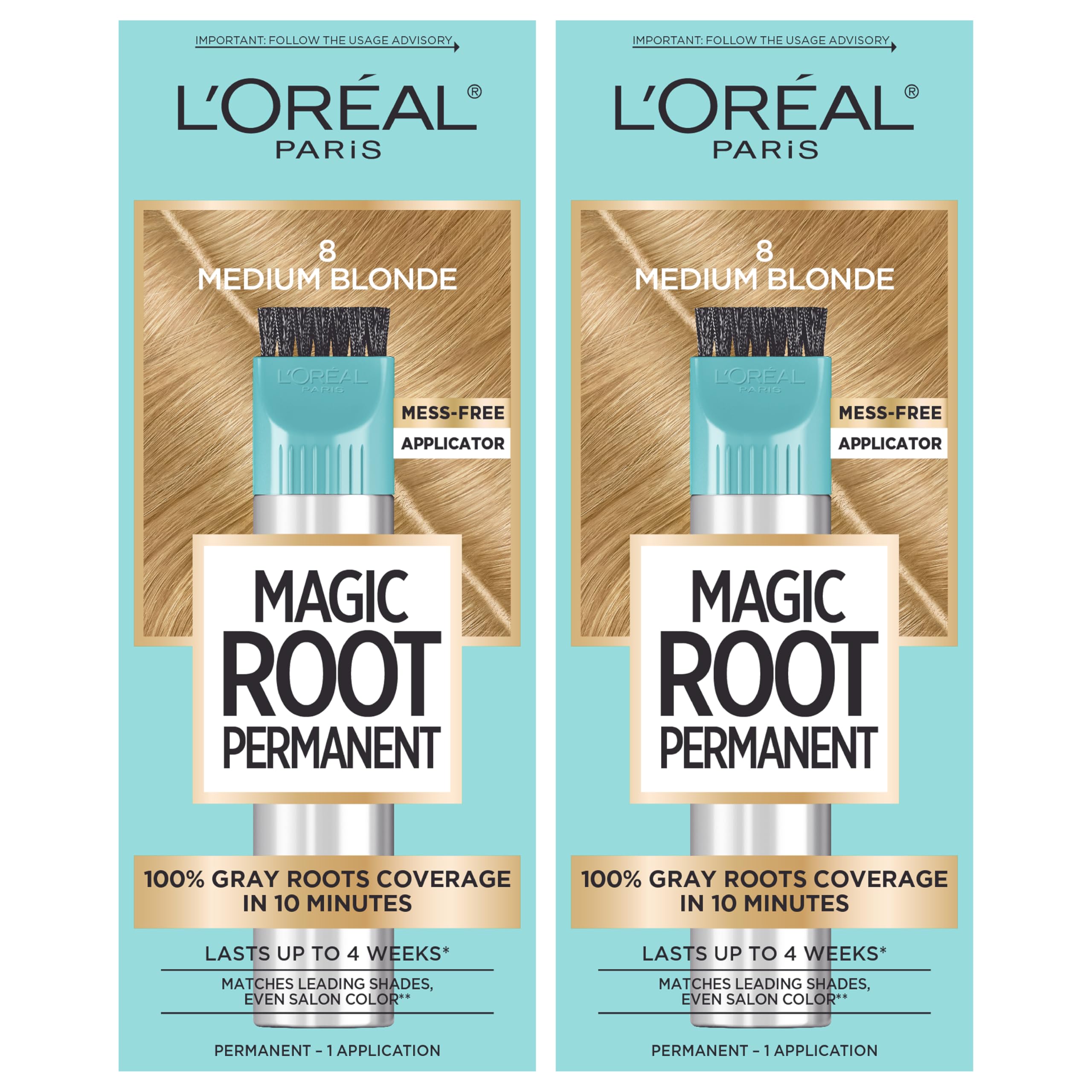 L'Oreal Paris front packaging showing product benefits and shade