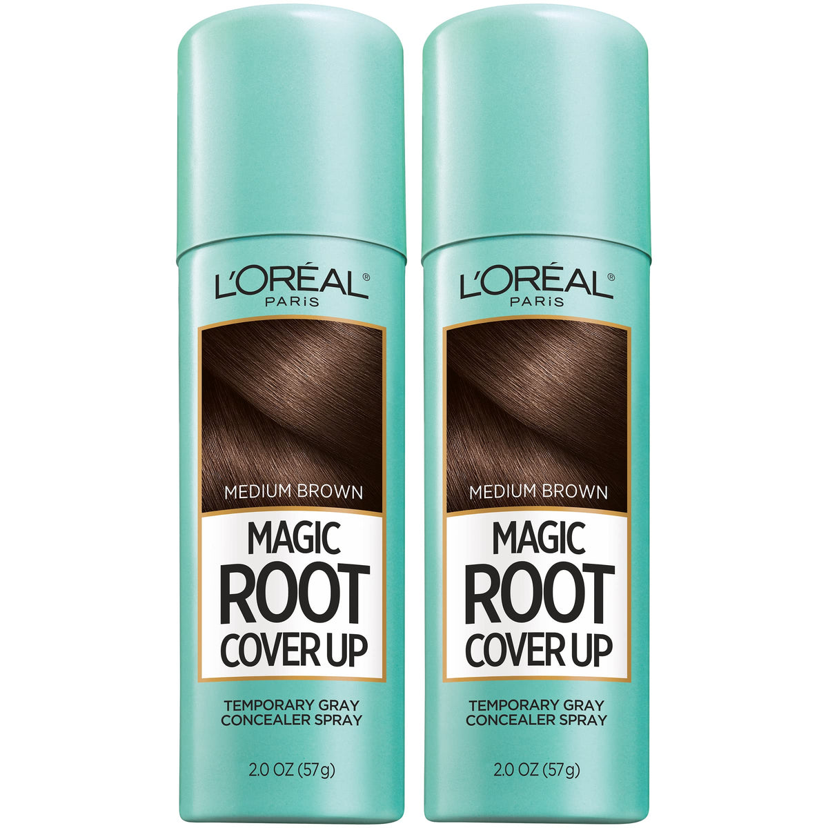L'Oreal Paris product front packaging showing medium brown shade and benefit