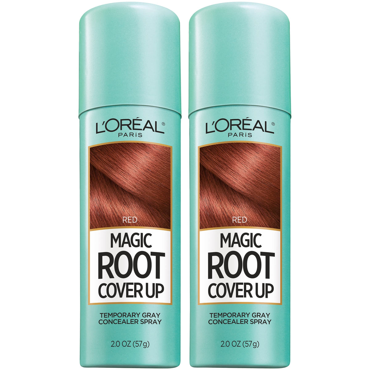 L'Oreal Paris front packaging showing red root spray benefits