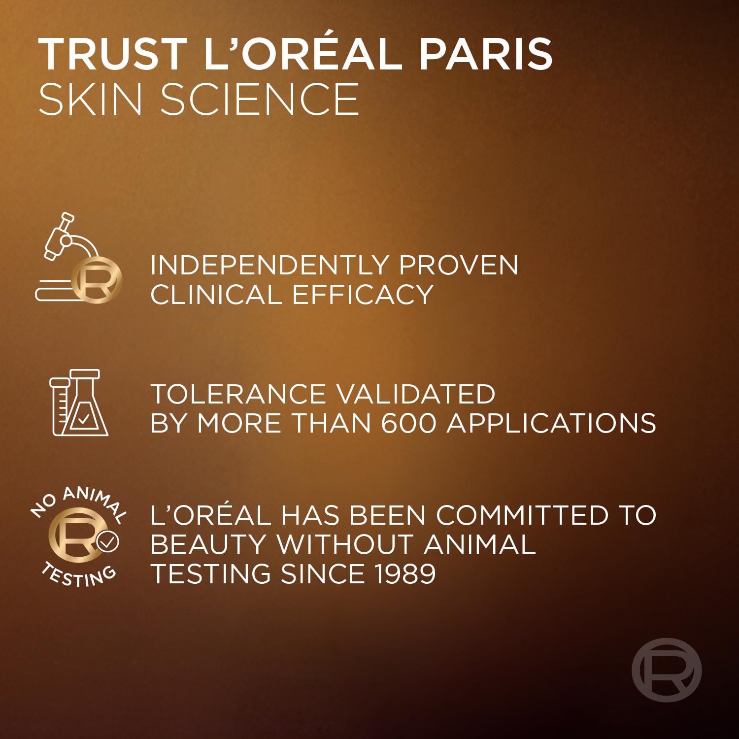 L'Oreal Paris ingredients display with shea butter and Vitamin E visuals showing benefits