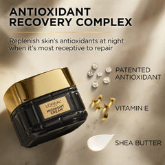 L'Oreal Paris jar with included Midnight Serum sample illustrating how serum pairs with cream for layered routine